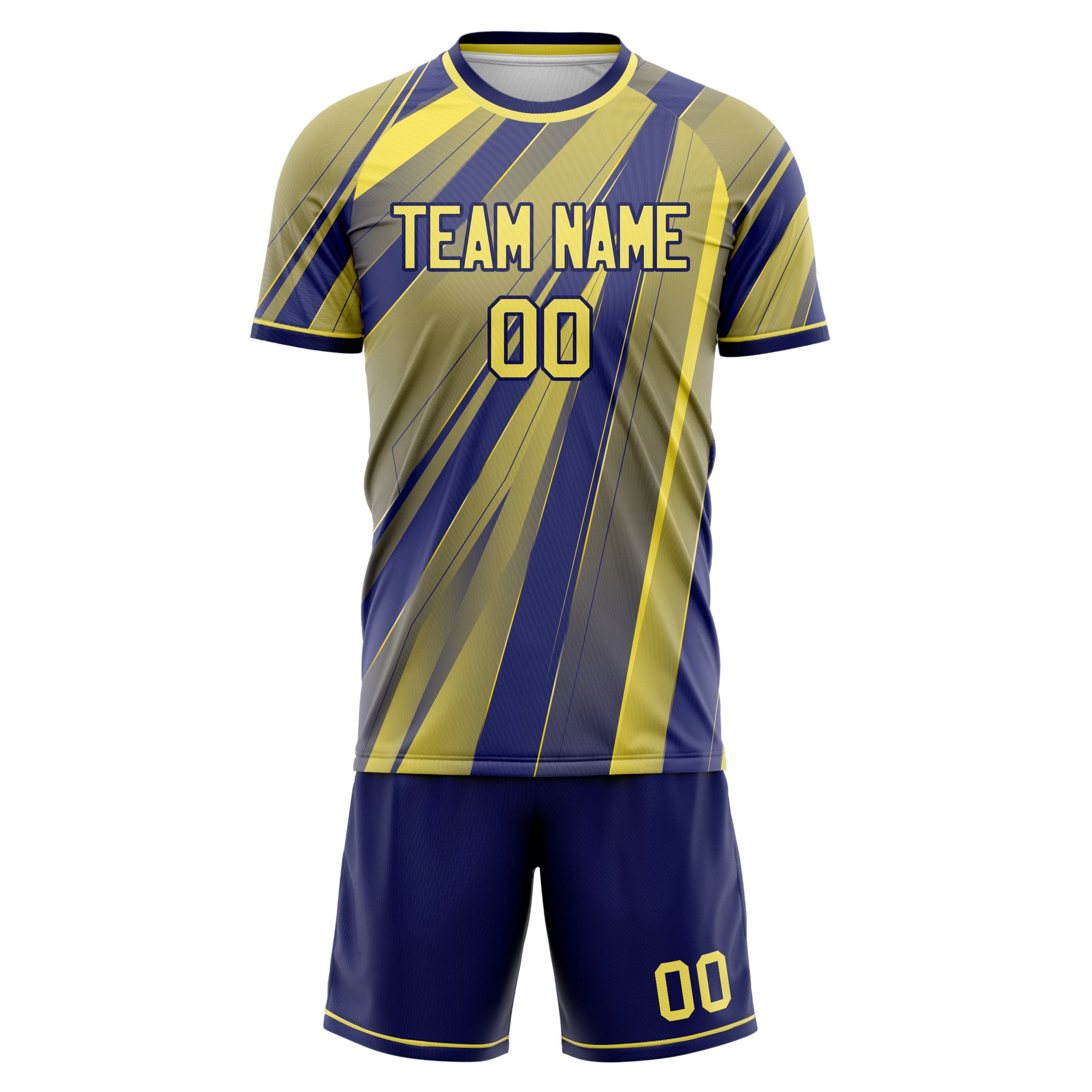 Custom Yellow Royal GeometricalPattern Soccer Jersey
