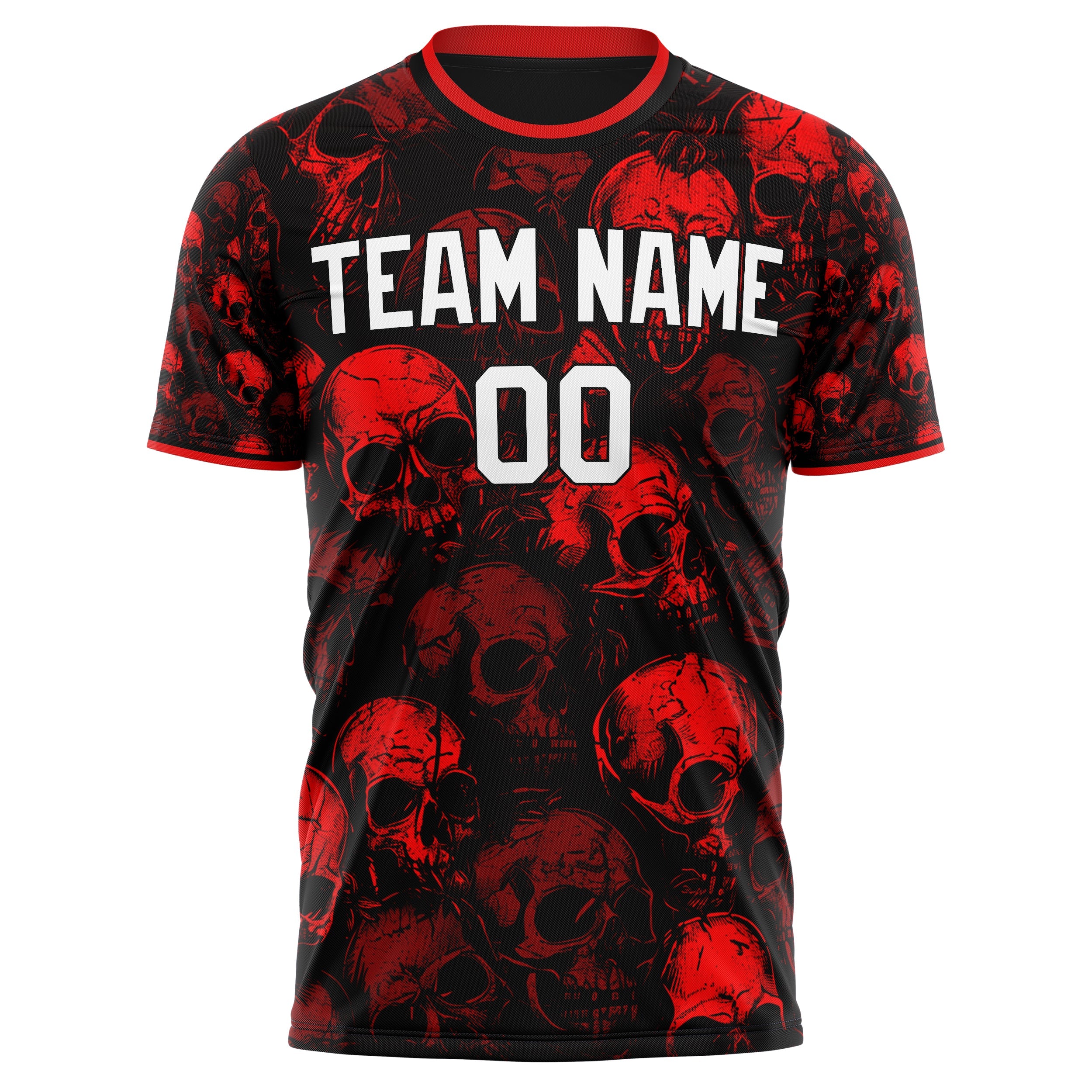 Custom Red Skull Soccer Jersey