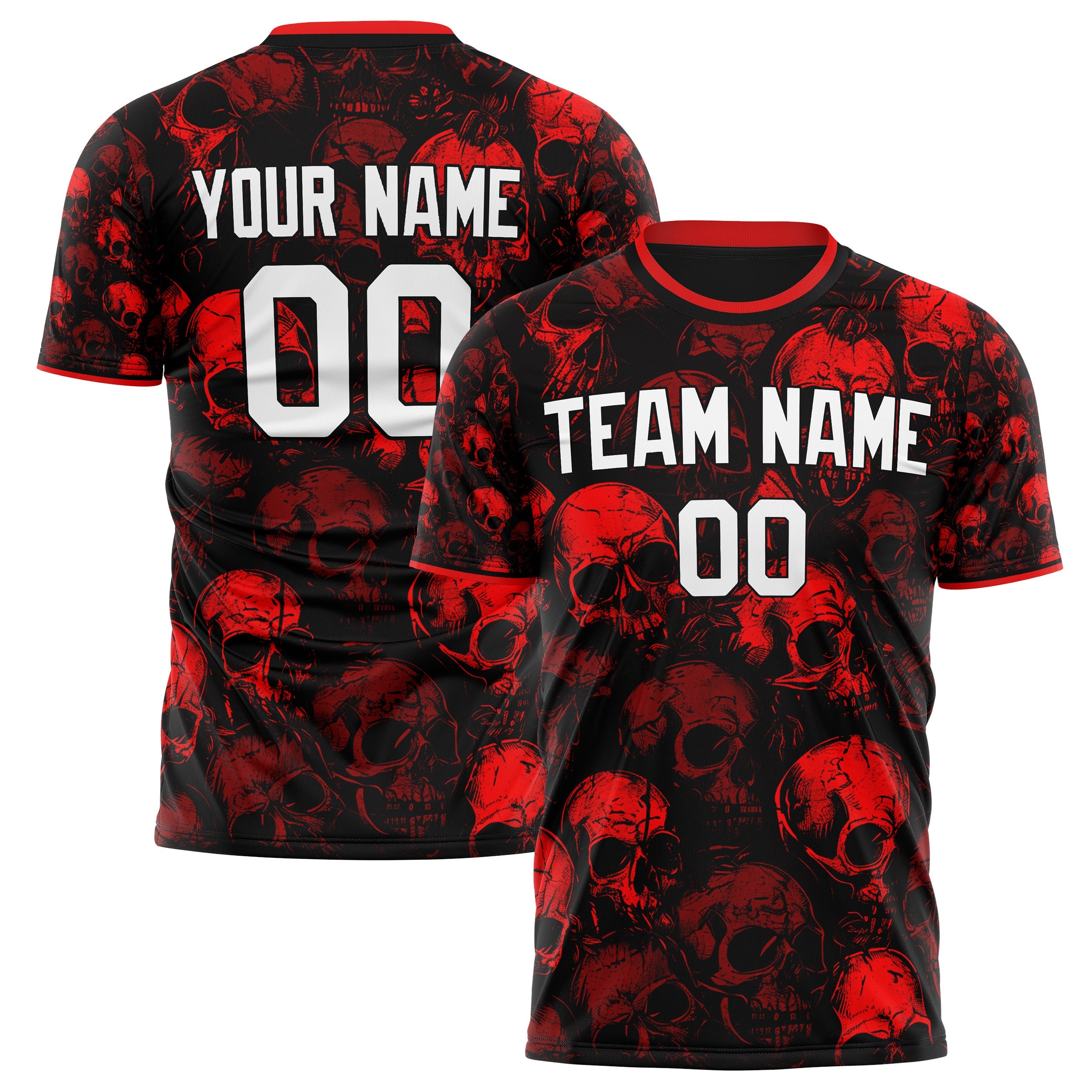 Custom Red Skull Soccer Jersey FT04240816SK001