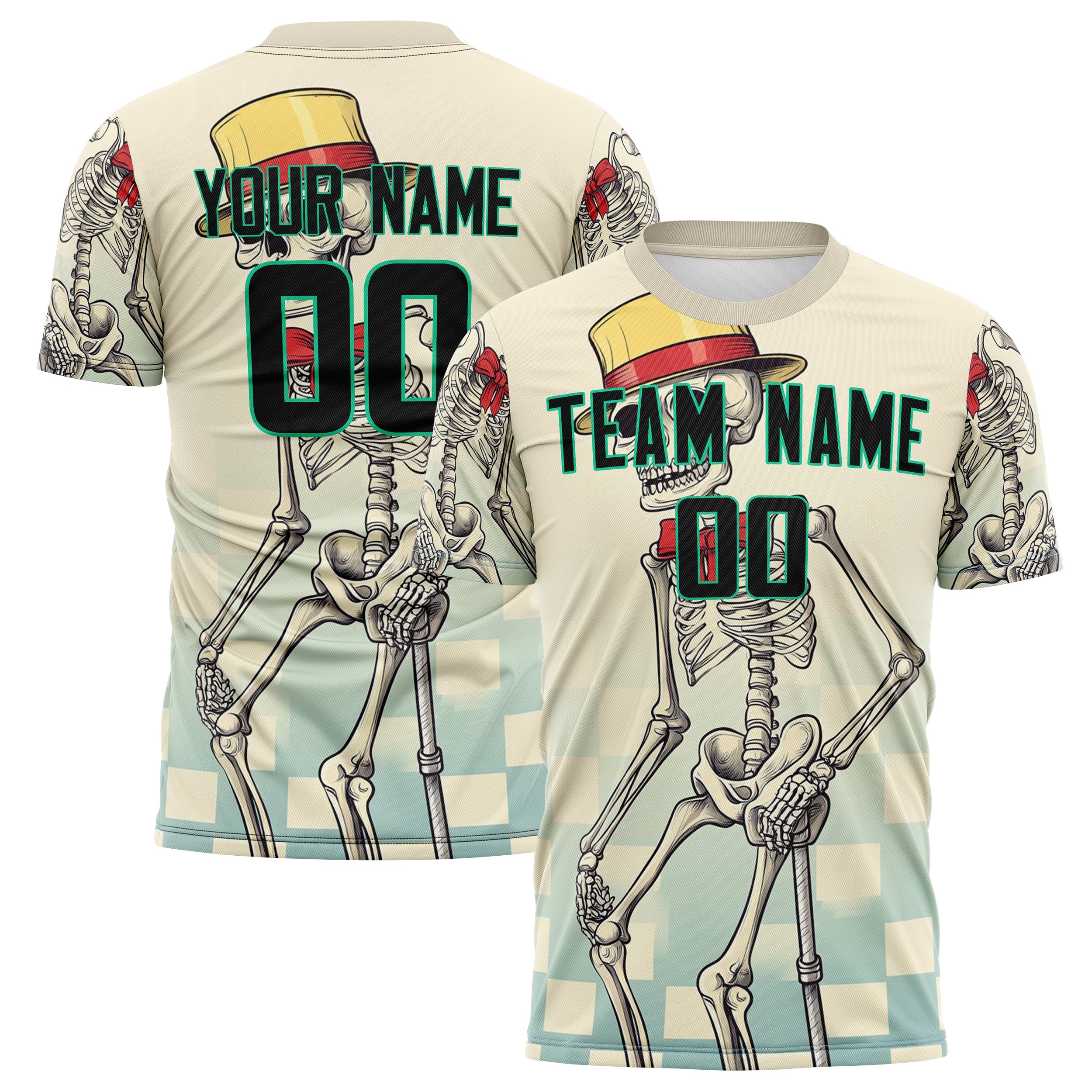 Custom Cream Skull Soccer Jersey FT04240816SK006