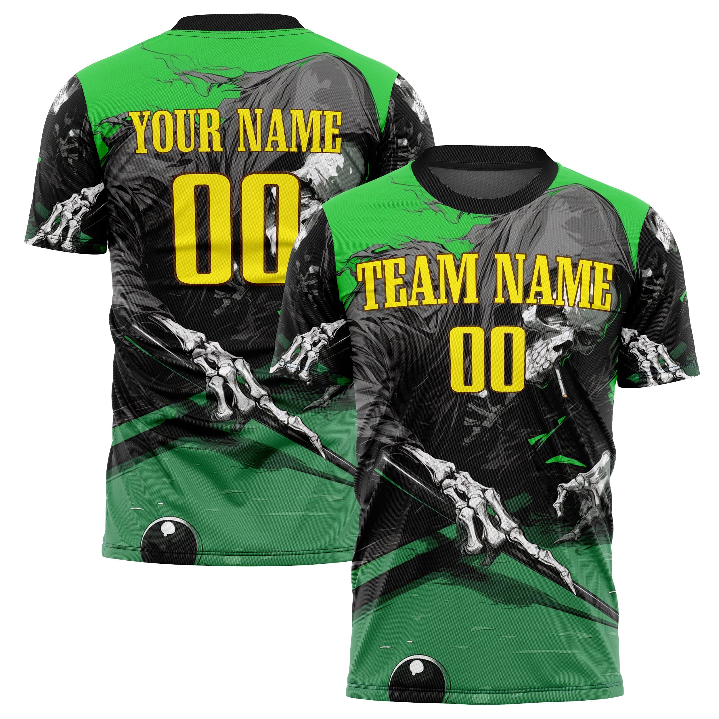 Custom Green Skull Soccer Jersey FT04240816SK010