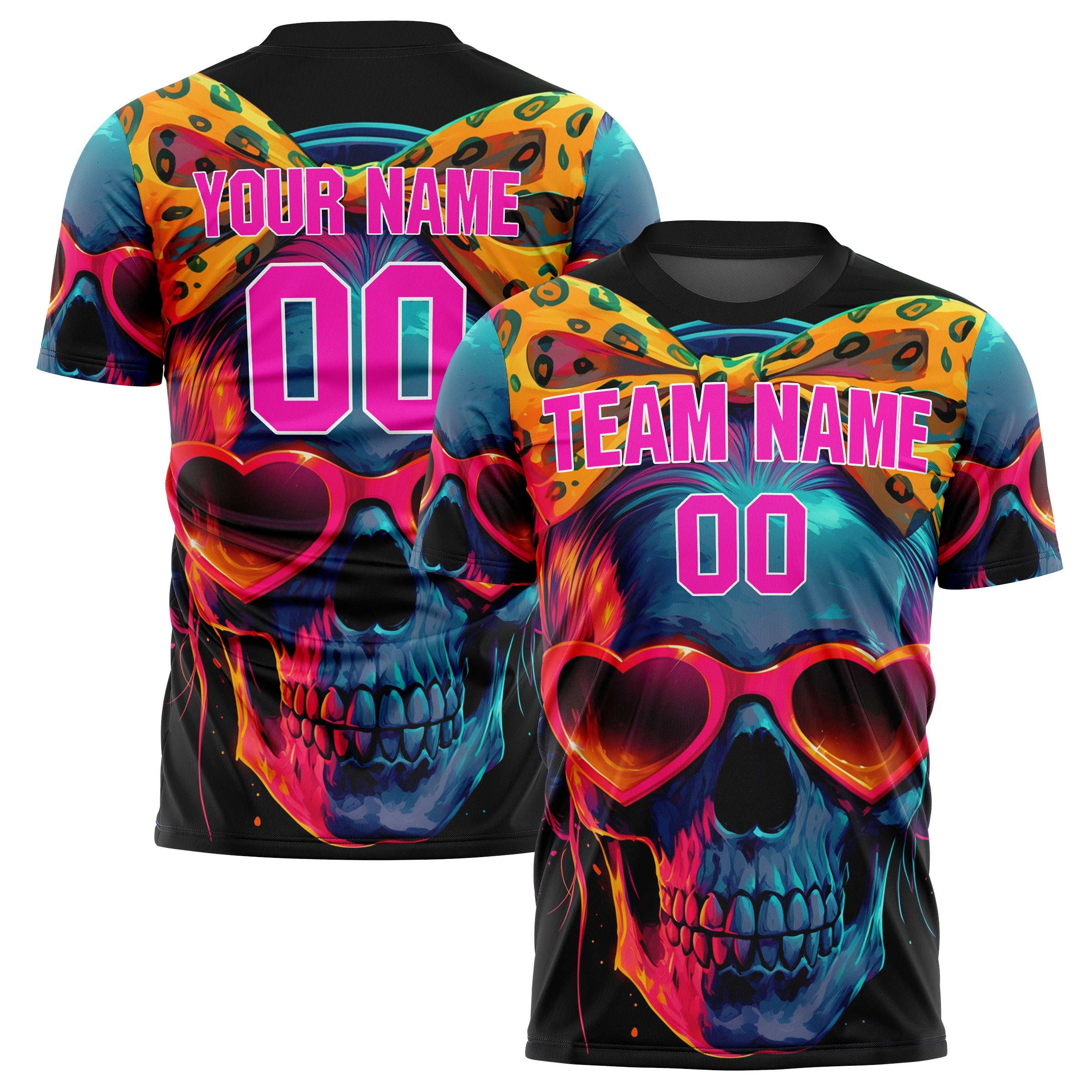 Custom Pink Skull Soccer Jersey FT04240816SK015