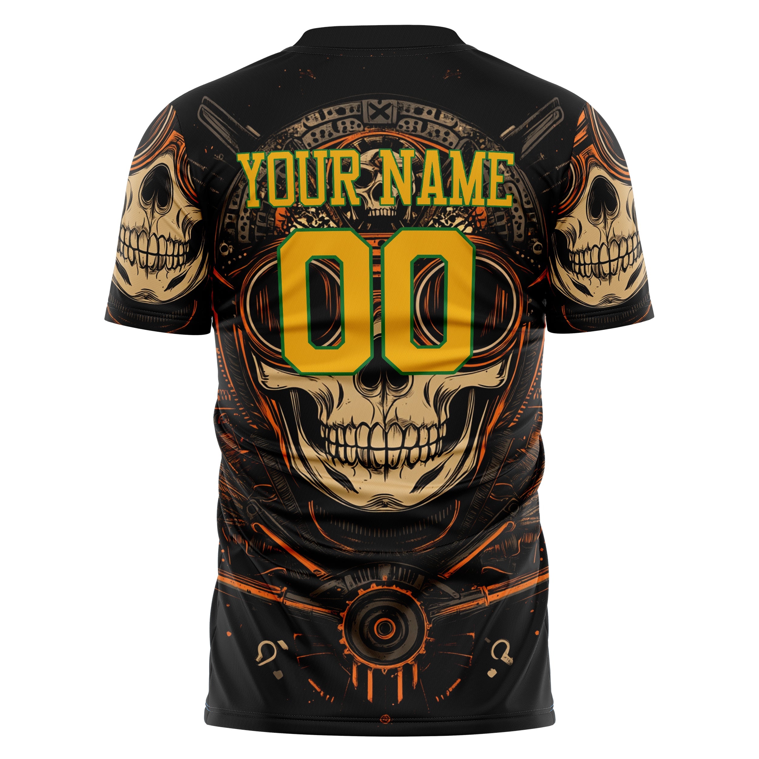 Custom Black Skull Soccer Jersey