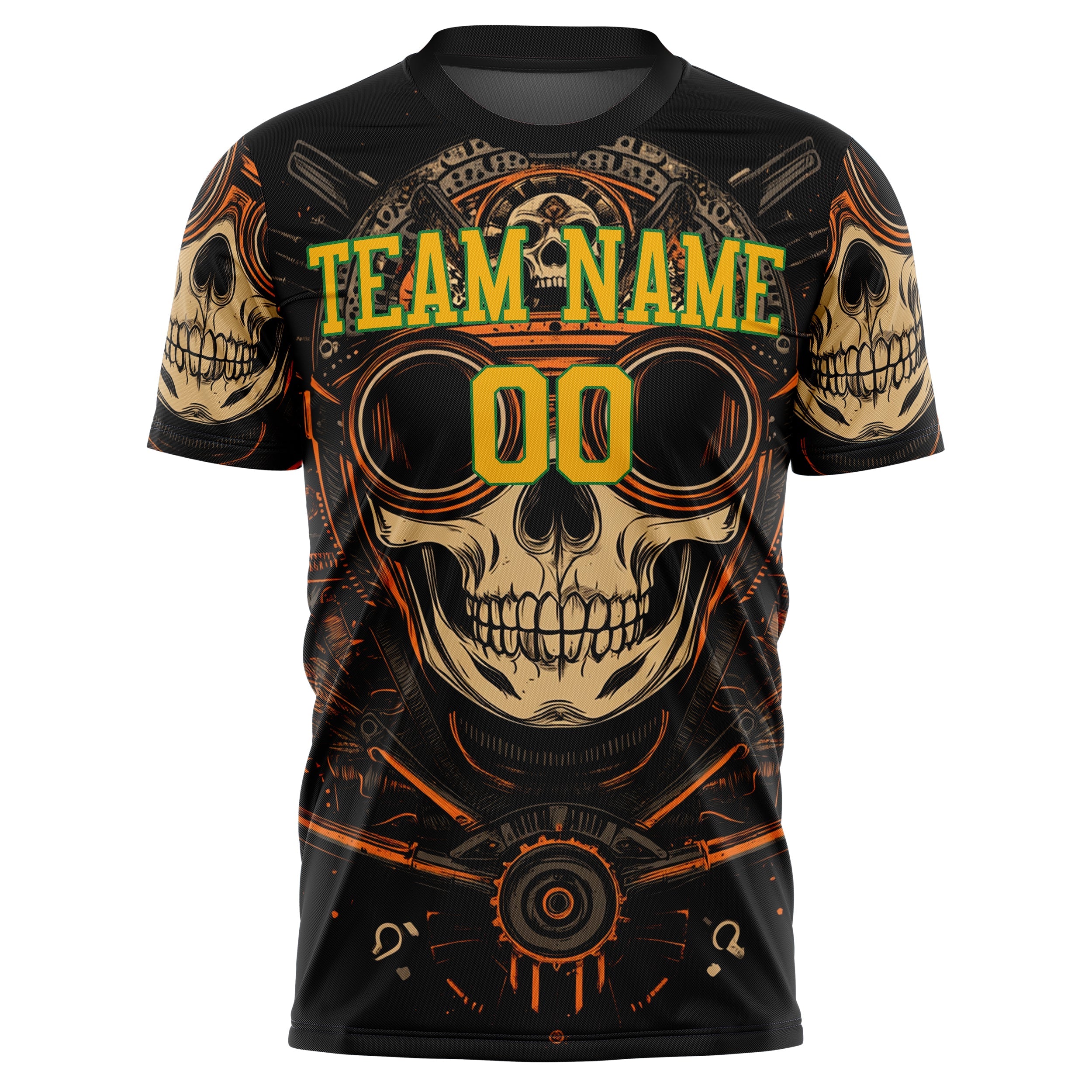 Custom Black Skull Soccer Jersey