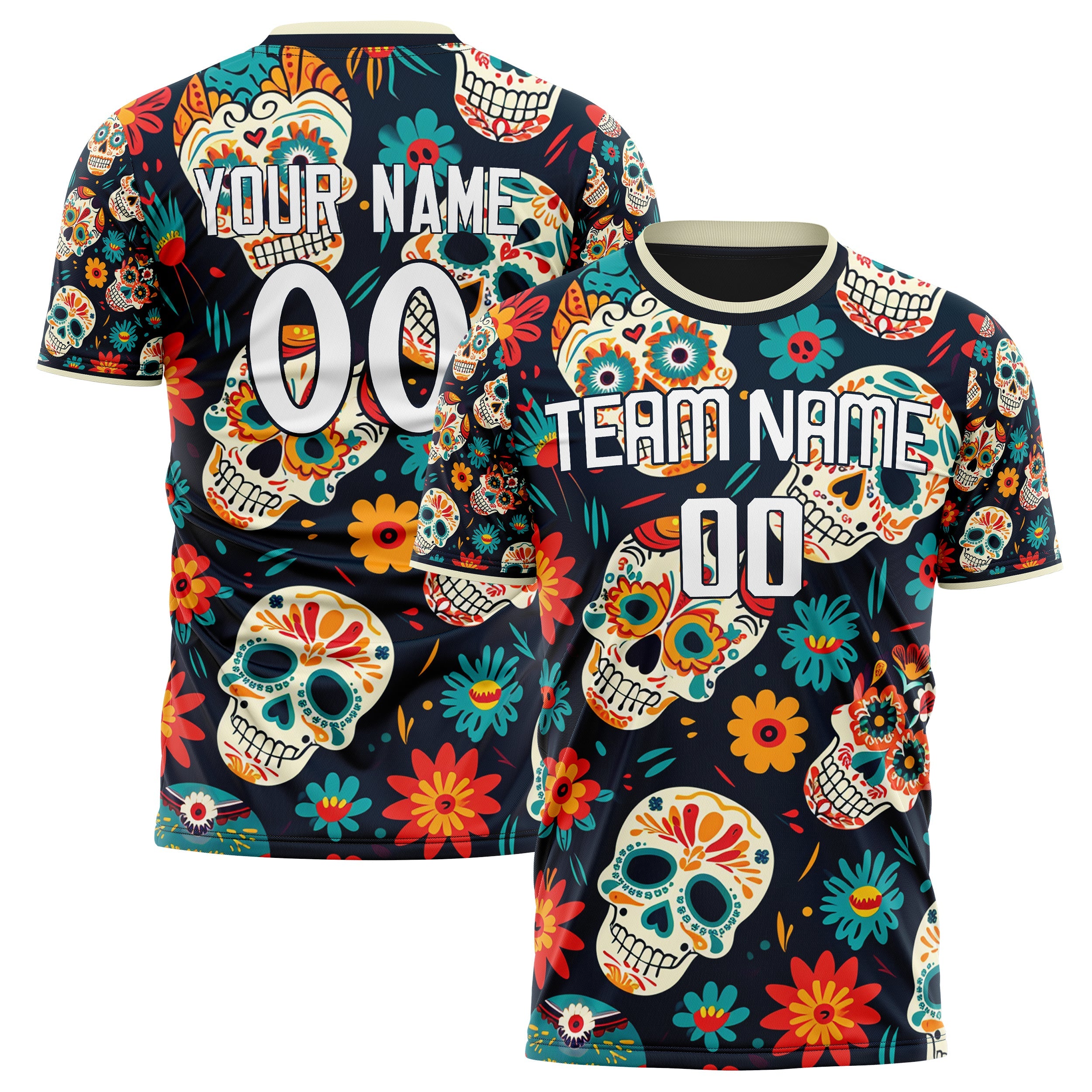 Custom Cream Skull Soccer Jersey FT04240816SK021