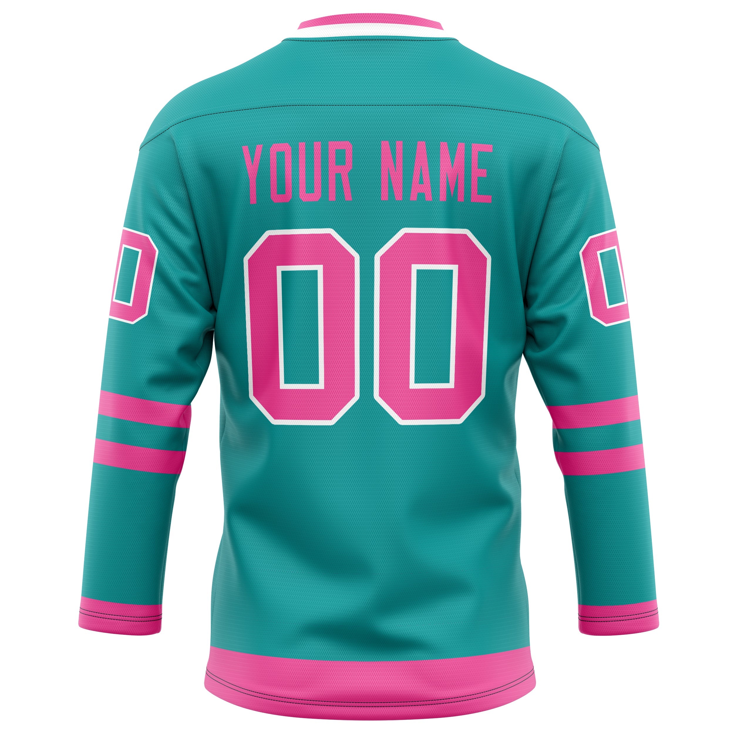 Custom Aqua Pink Solid Colour Hockey Jersey