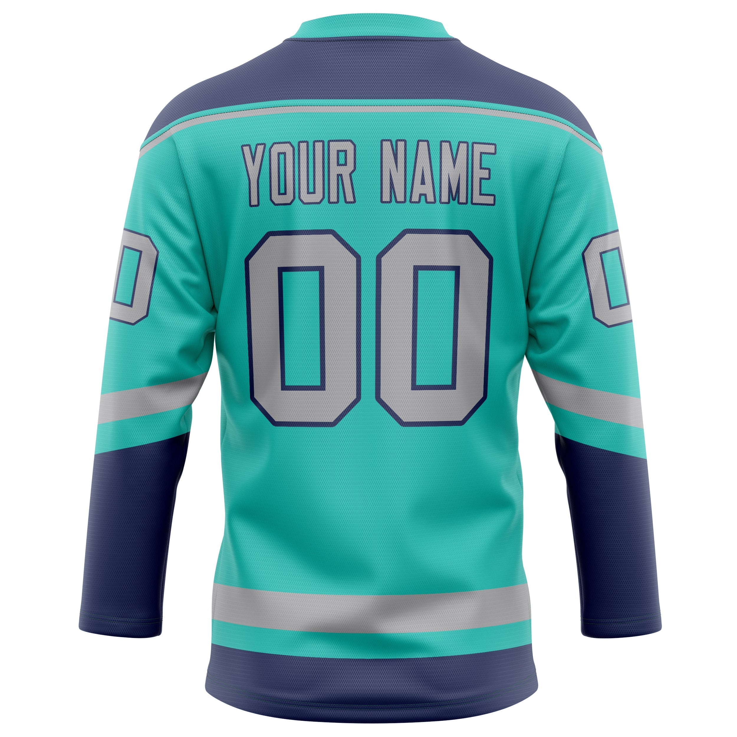 Custom Aqua Navy Solid Colour Hockey Jersey