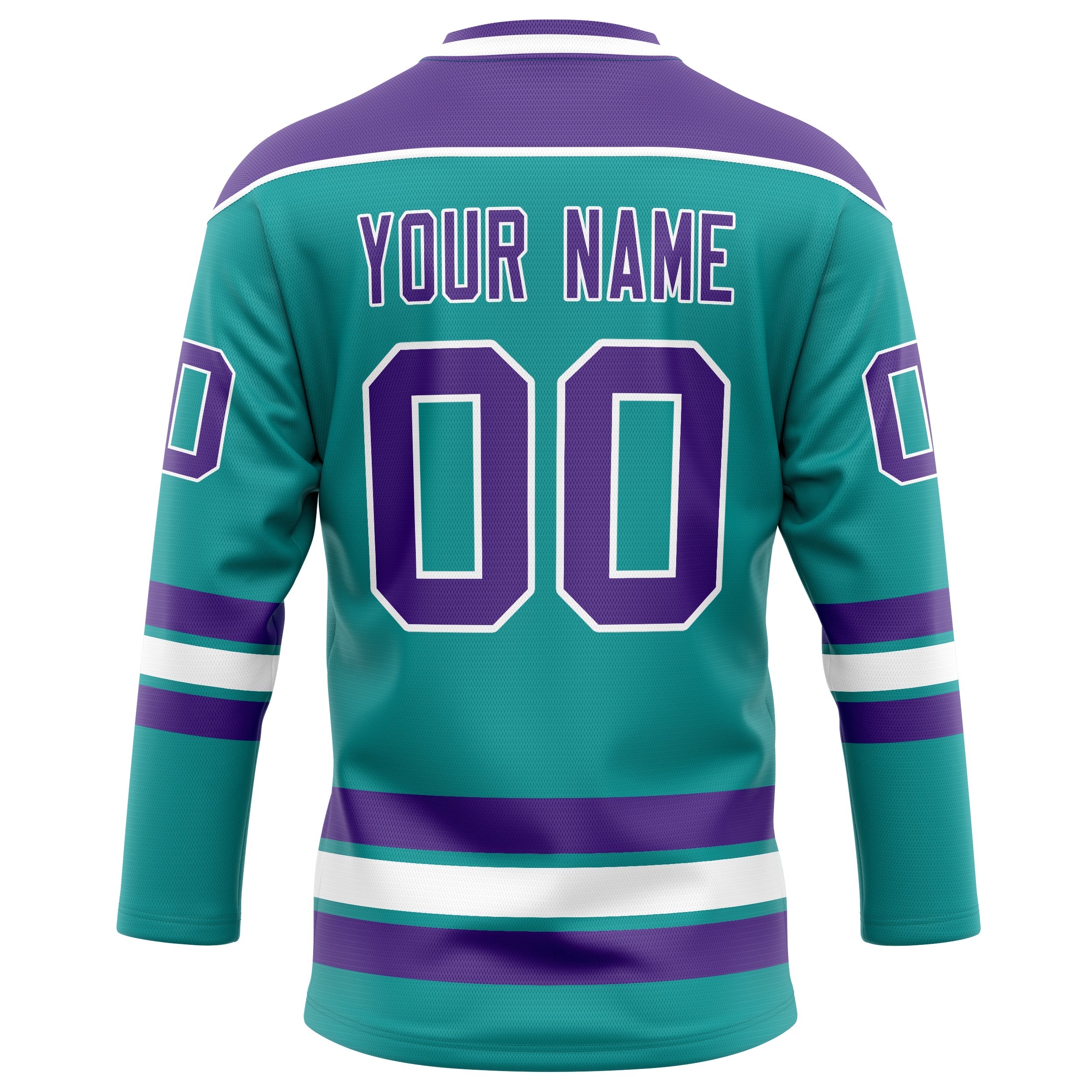Custom Aqua Purple Solid Colour Hockey Jersey