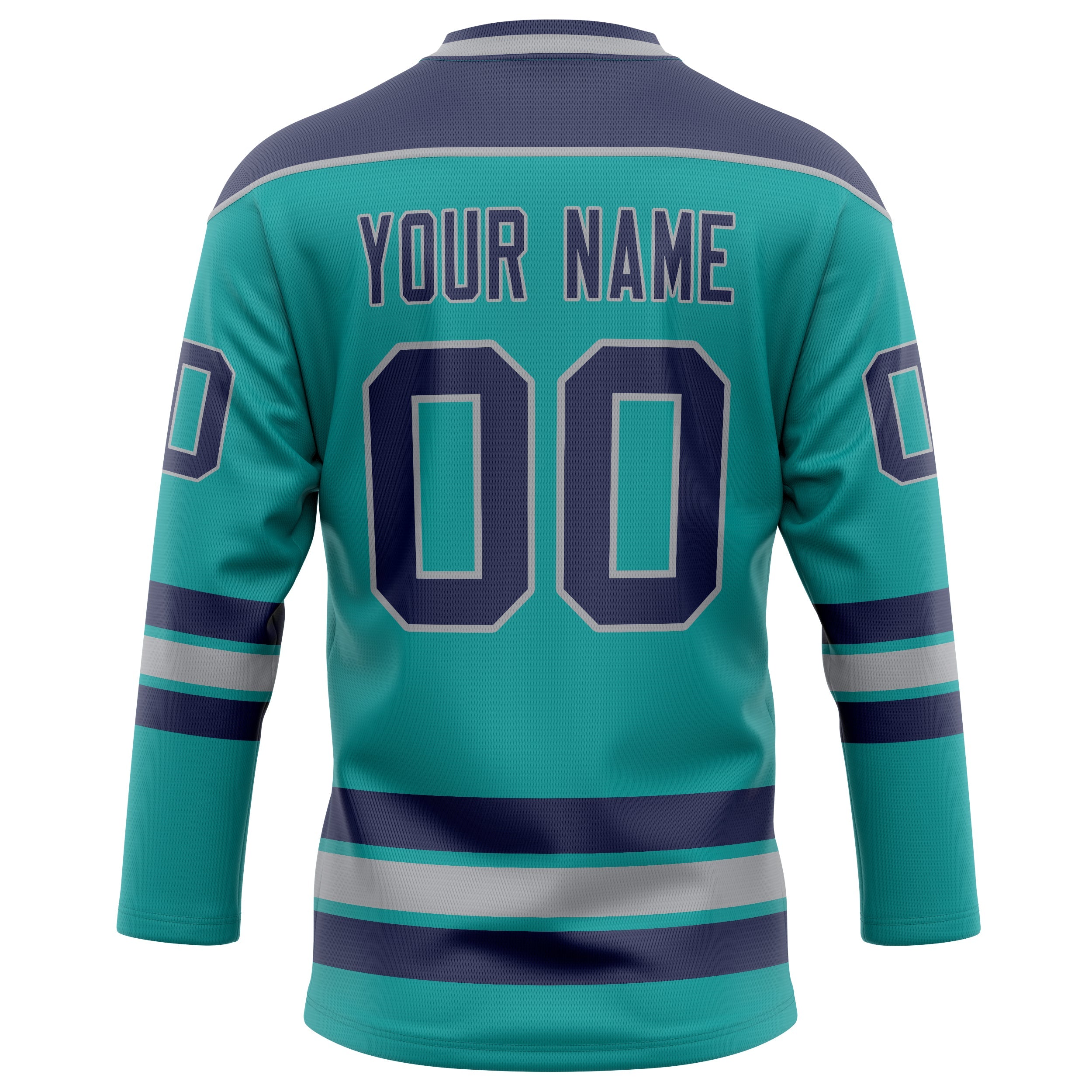Custom Aqua Navy Solid Colour Hockey Jersey