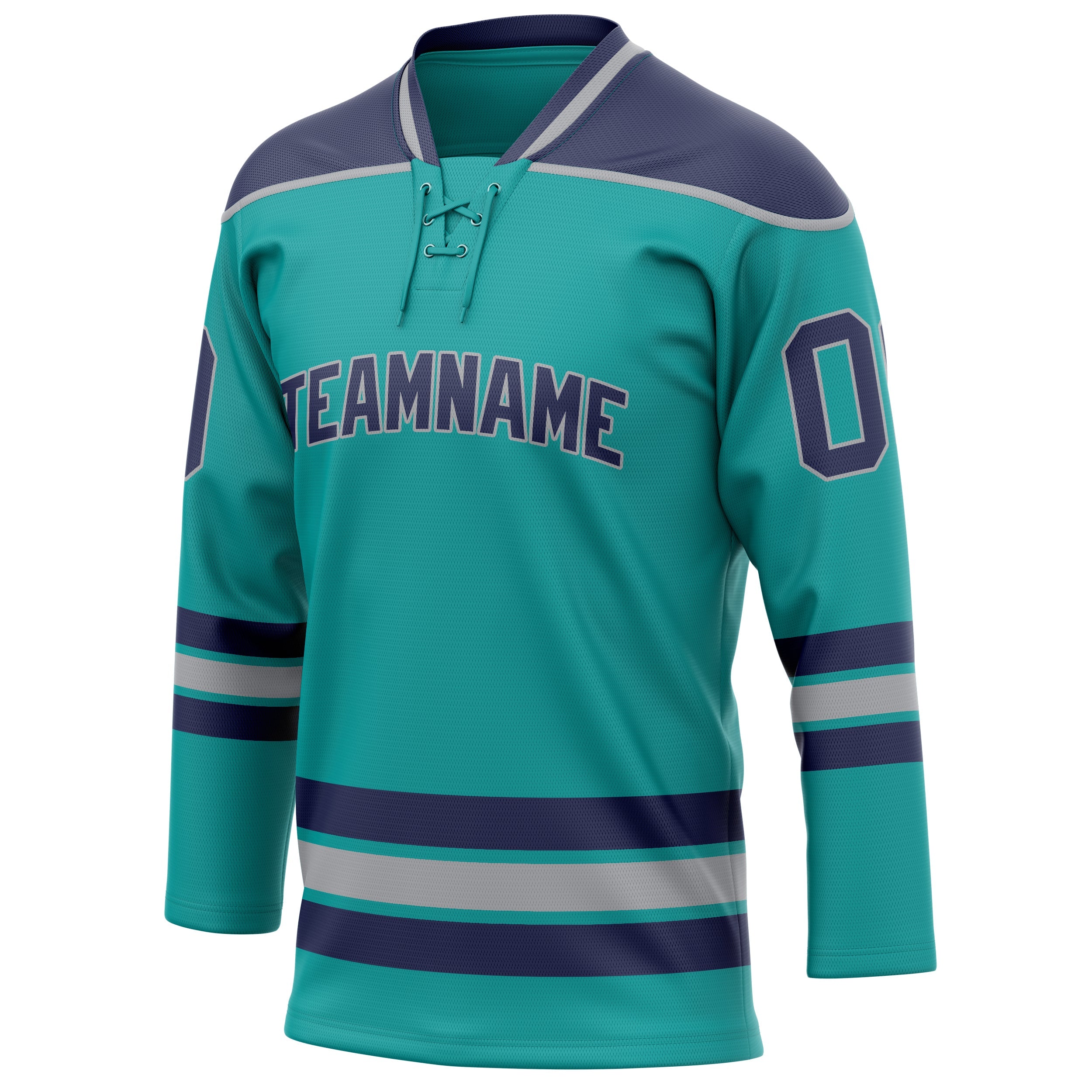 Custom Aqua Navy Solid Colour Hockey Jersey
