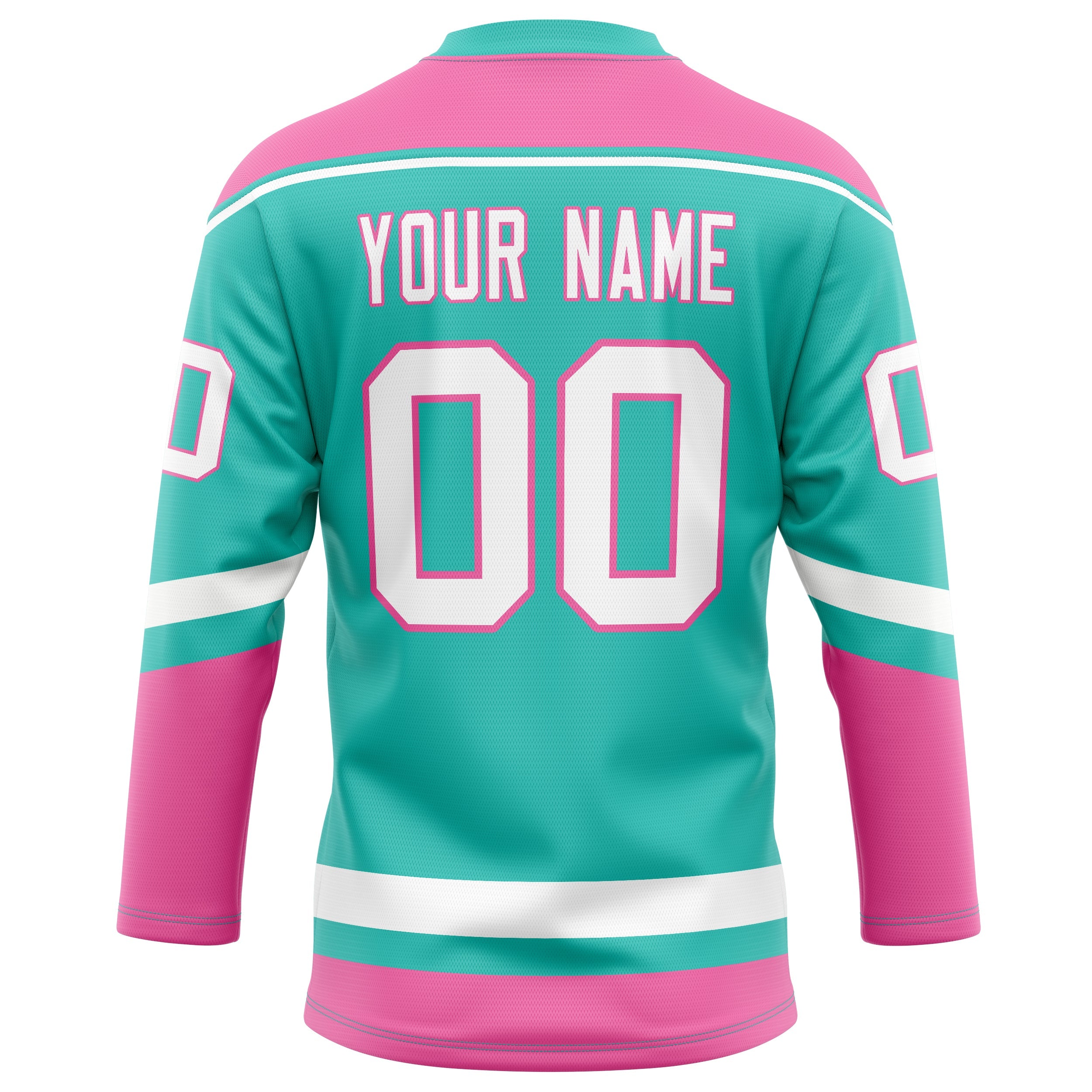Custom Aqua Pink Solid Colour Hockey Jersey