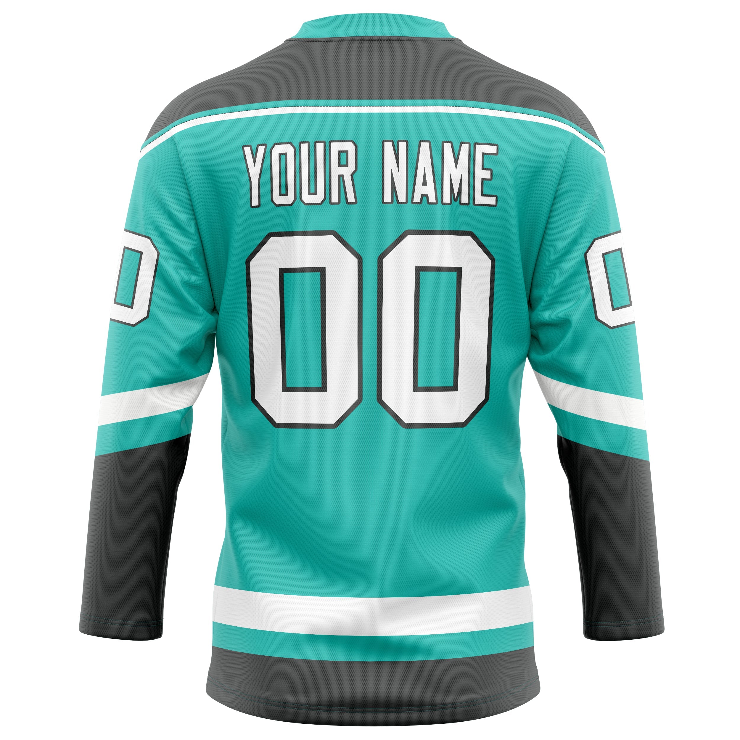 Custom Aqua Gray Solid Colour Hockey Jersey