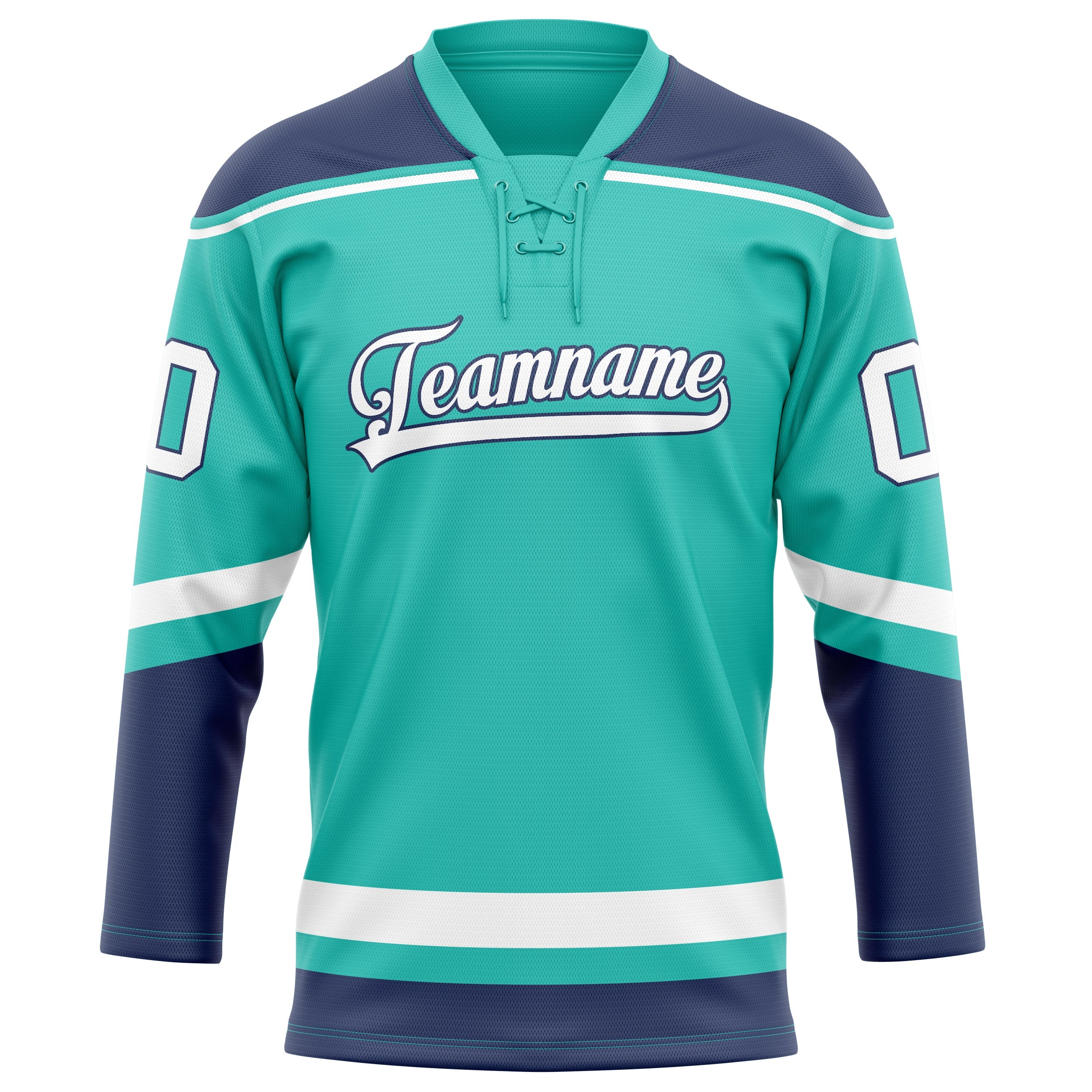 Custom Aqua Navy Solid Colour Hockey Jersey