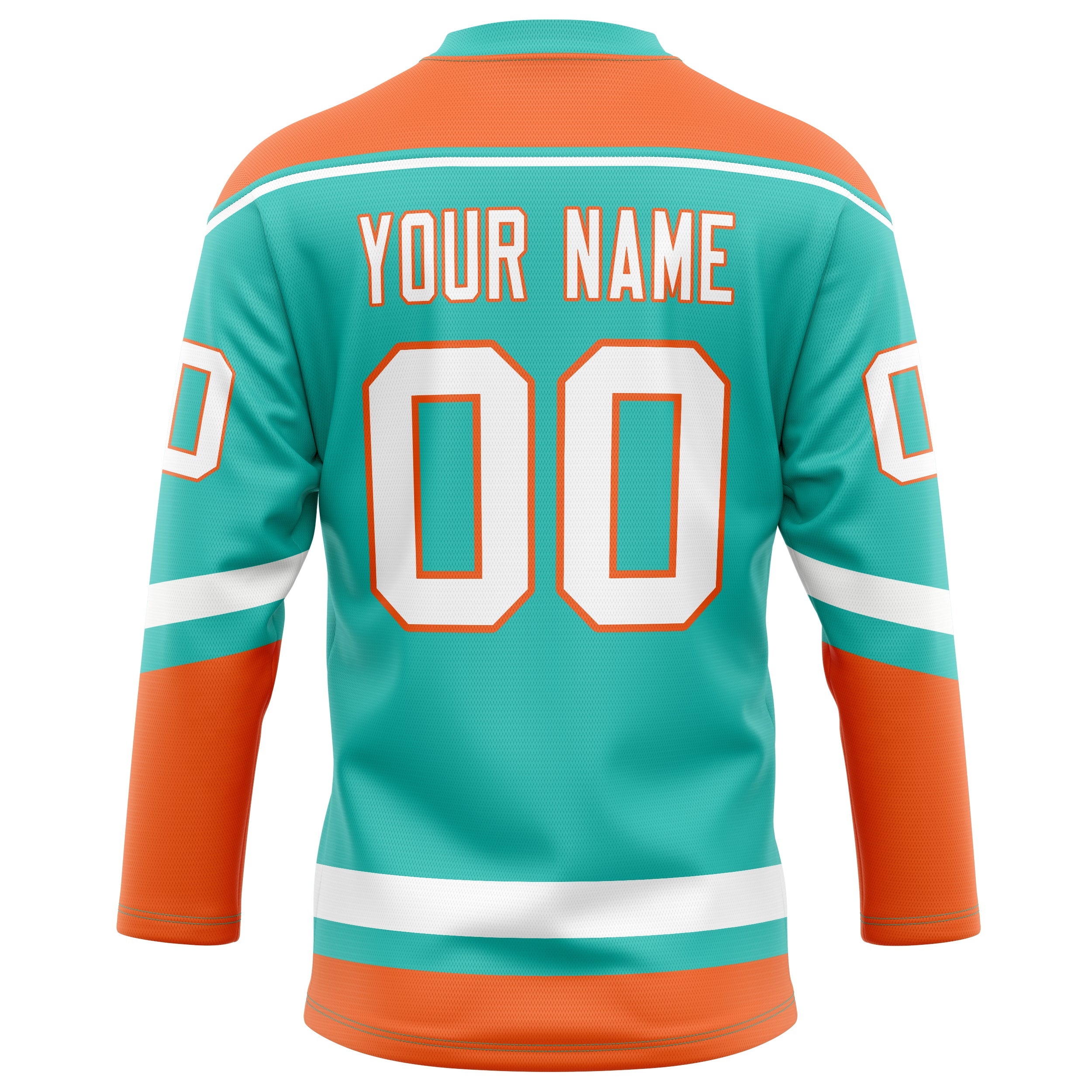 Custom Aqua Orange Solid Colour Hockey Jersey