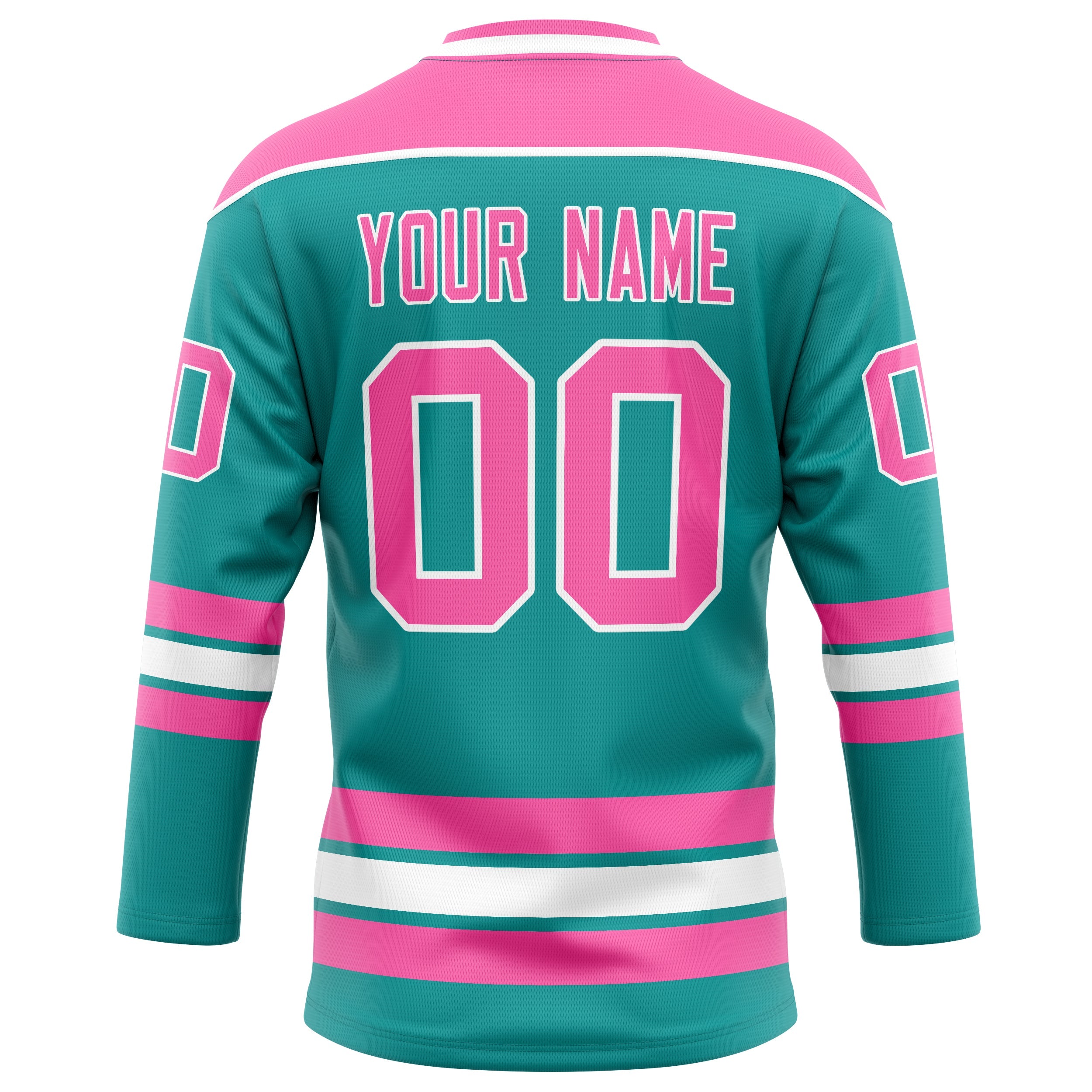 Custom Aqua Pink Solid Colour Hockey Jersey