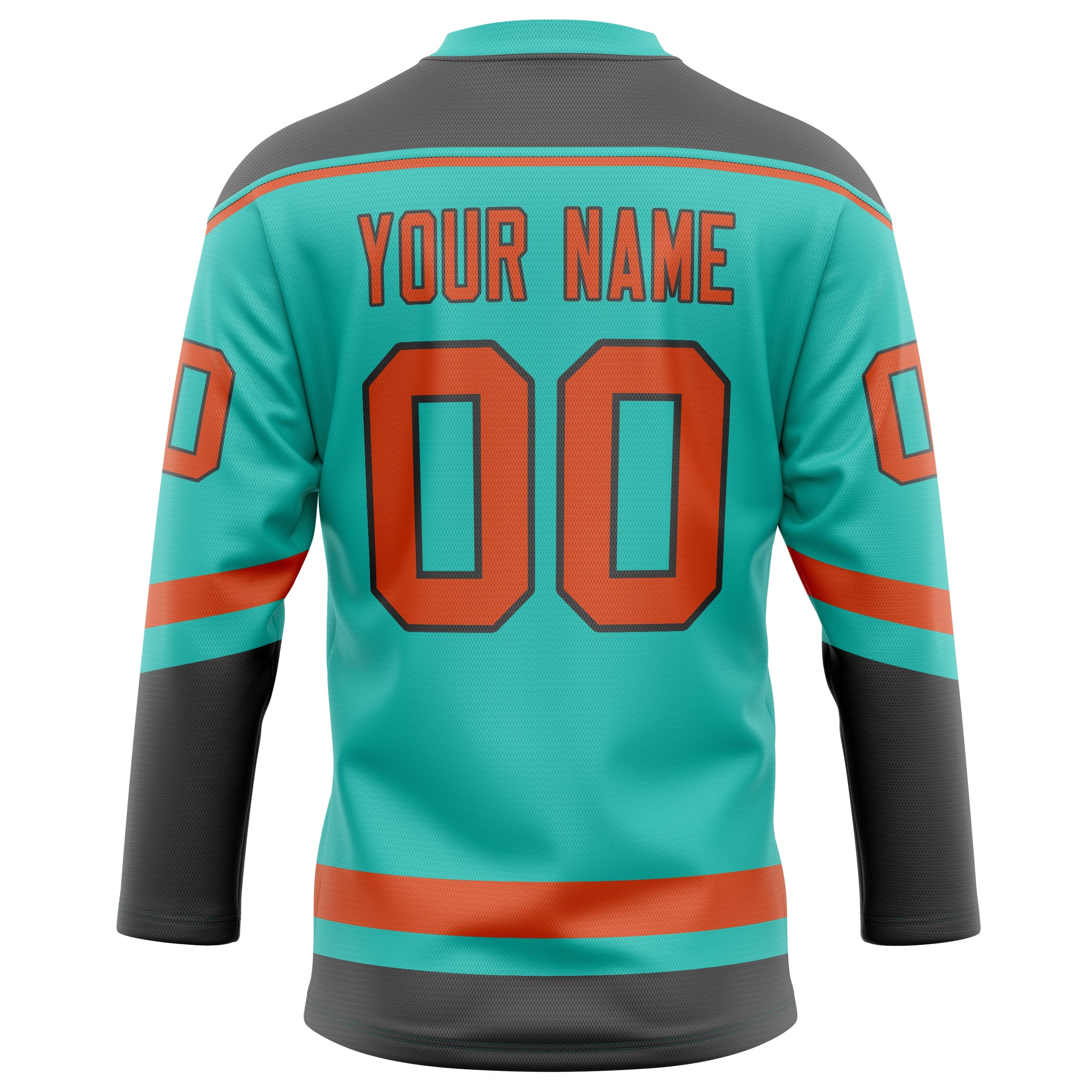 Custom Aqua Red Solid Colour Hockey Jersey