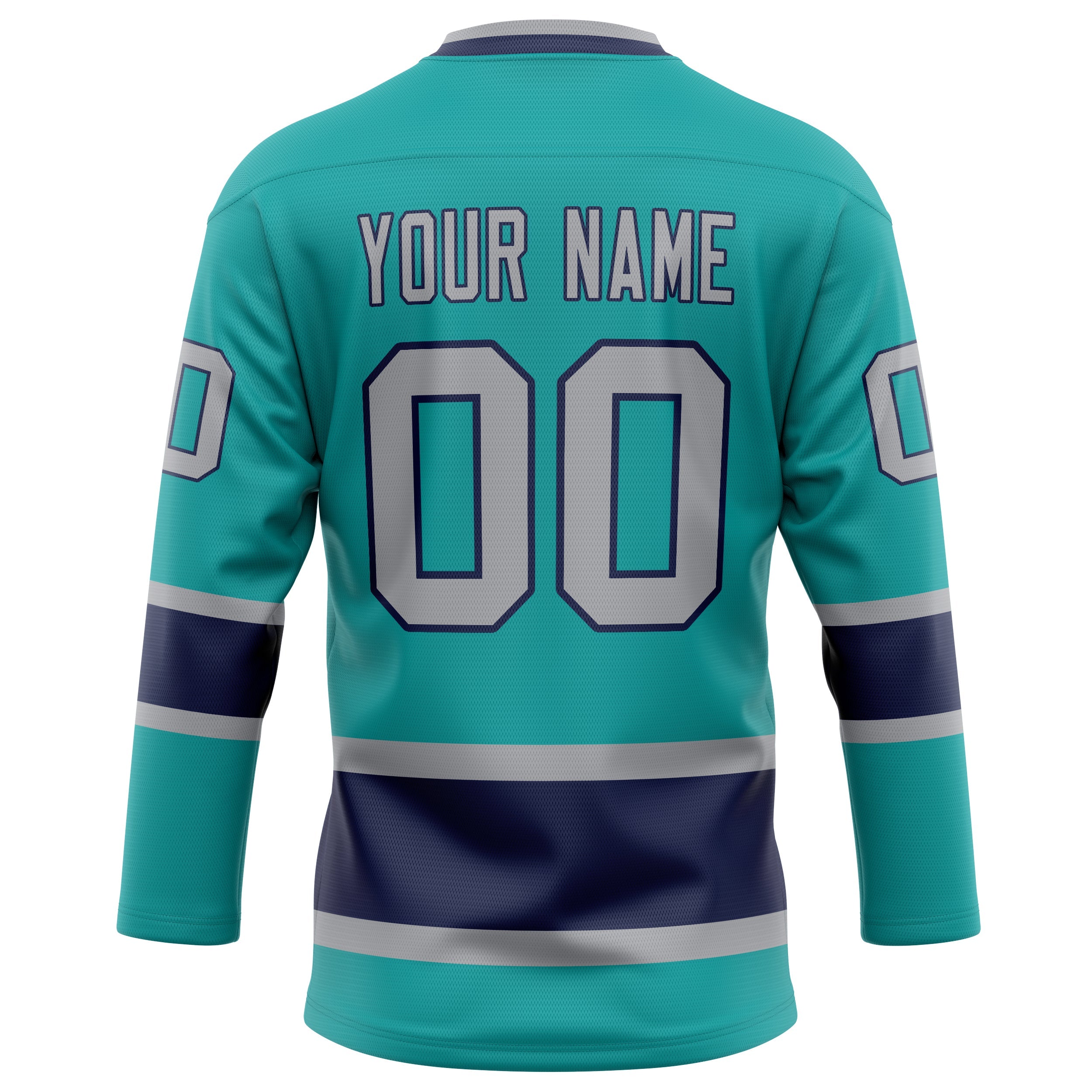 Custom Aqua Navy Solid Colour Hockey Jersey