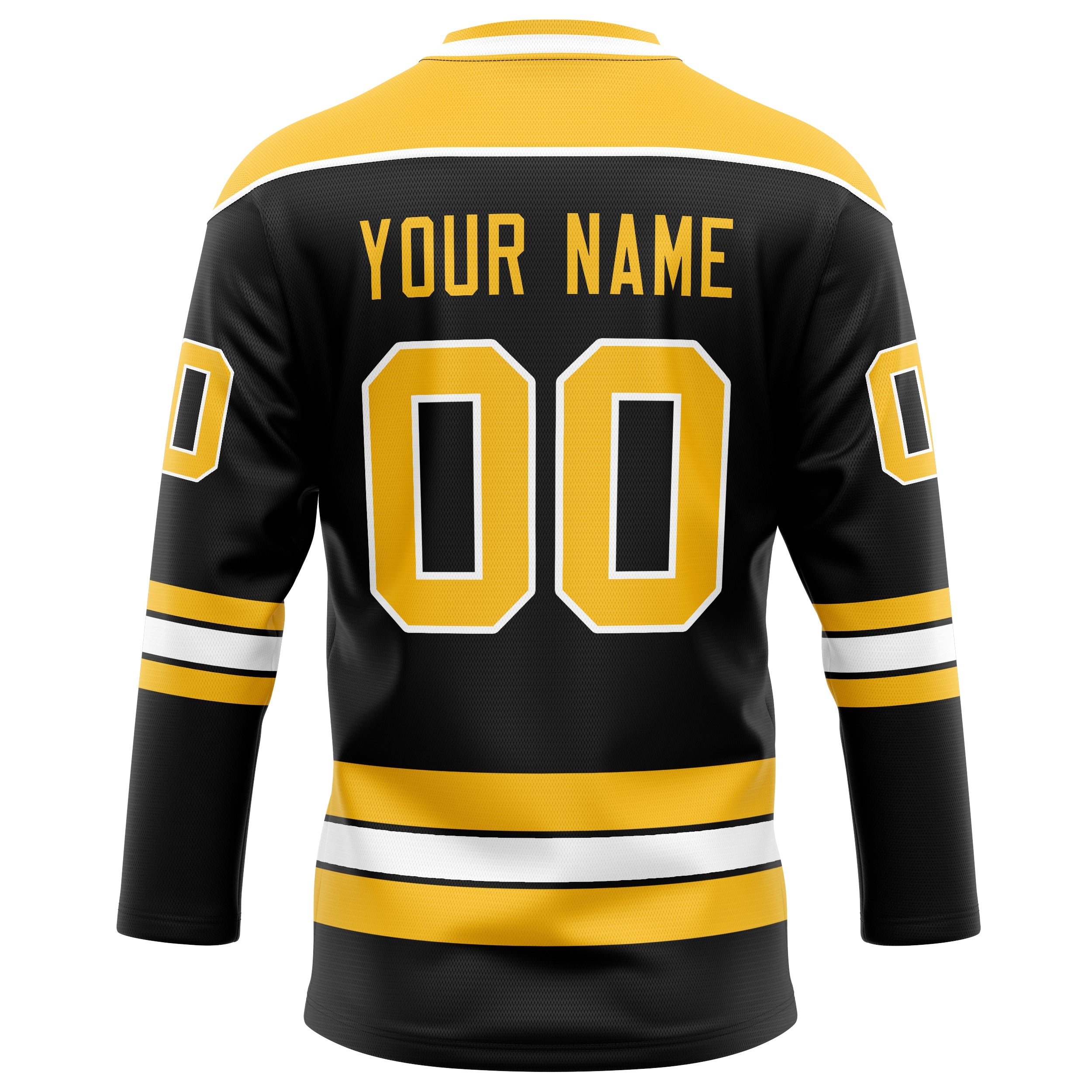 Custom Black Gold Solid Colour Hockey Jersey