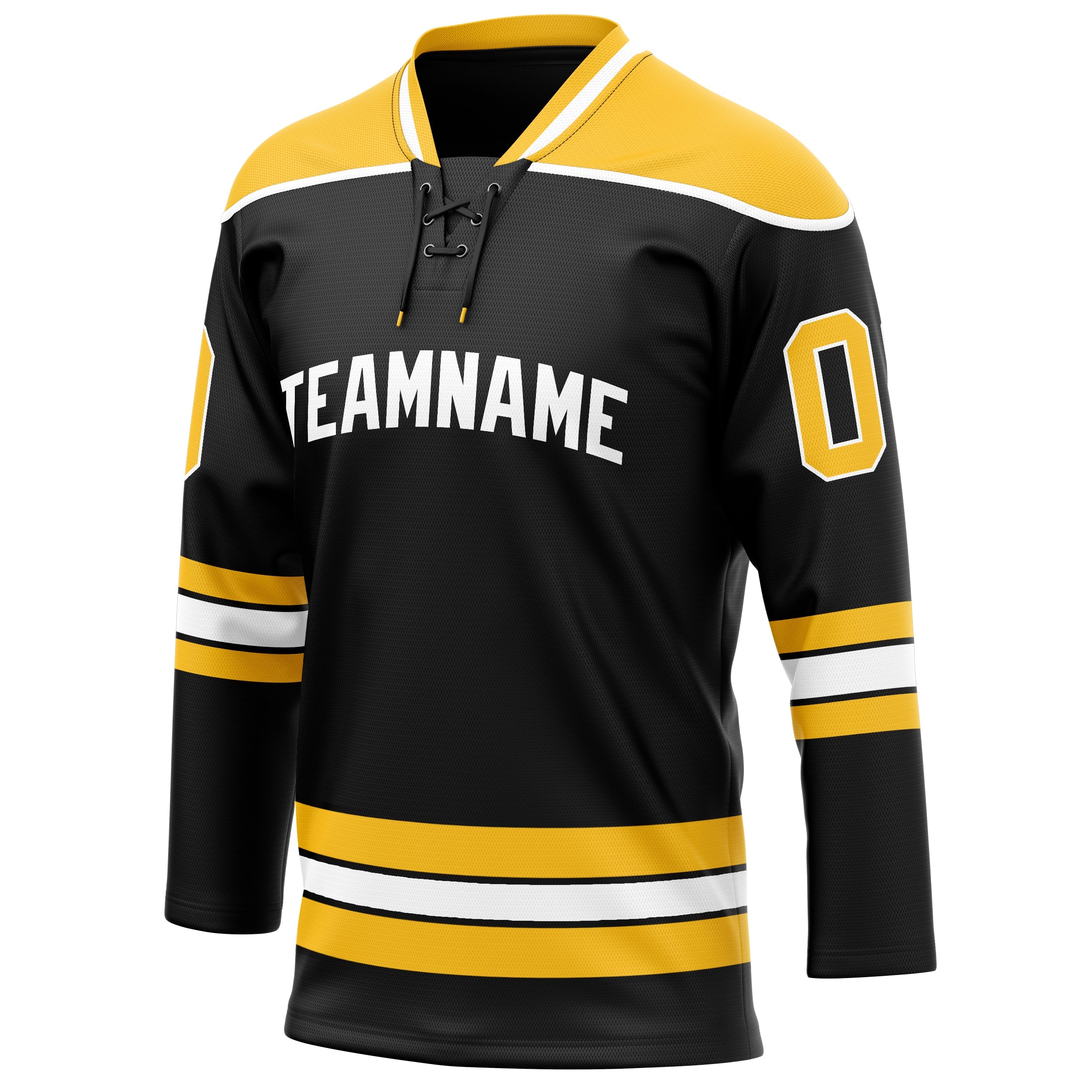 Custom Black Gold Solid Colour Hockey Jersey