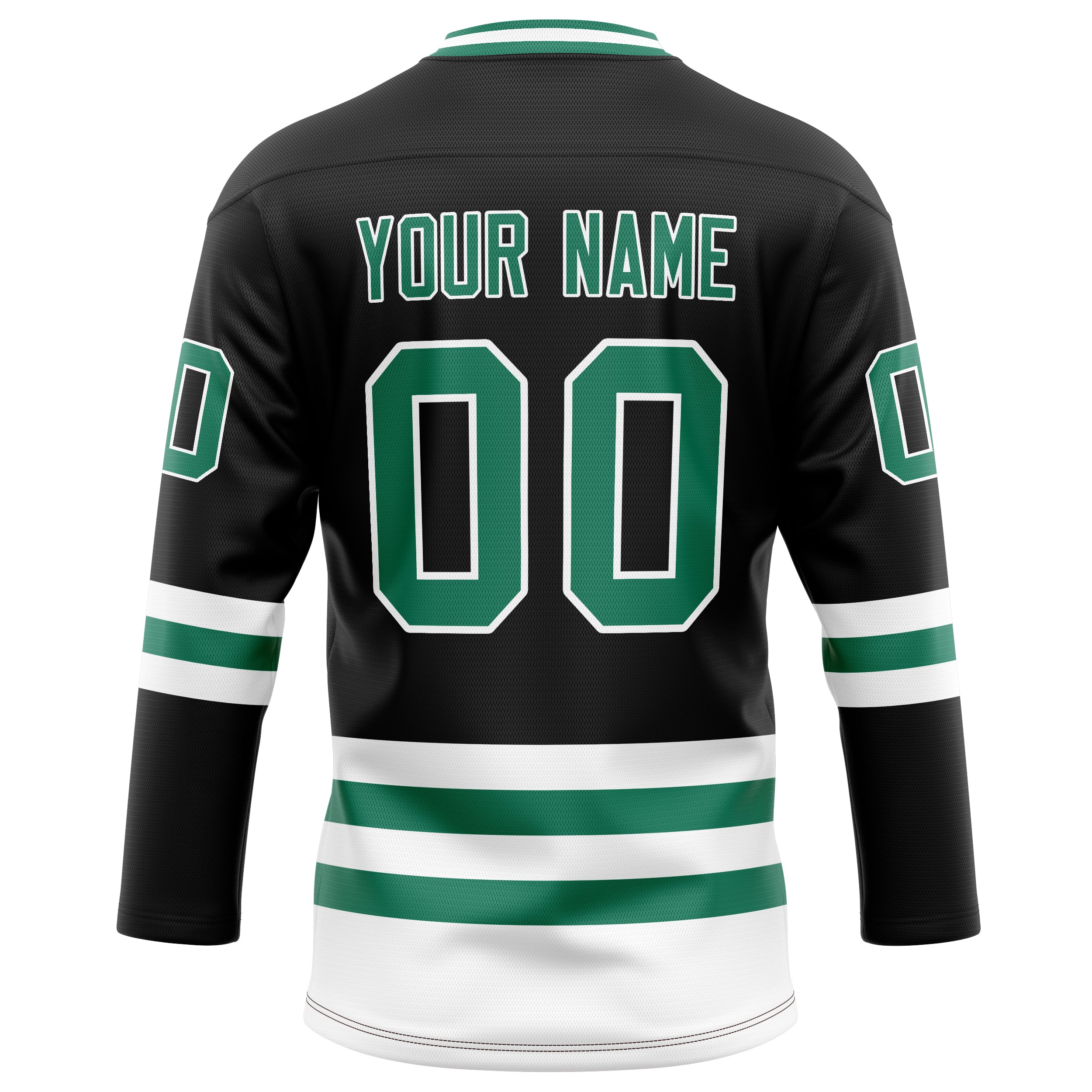 Custom Black Kelly Green Solid Colour Hockey Jersey
