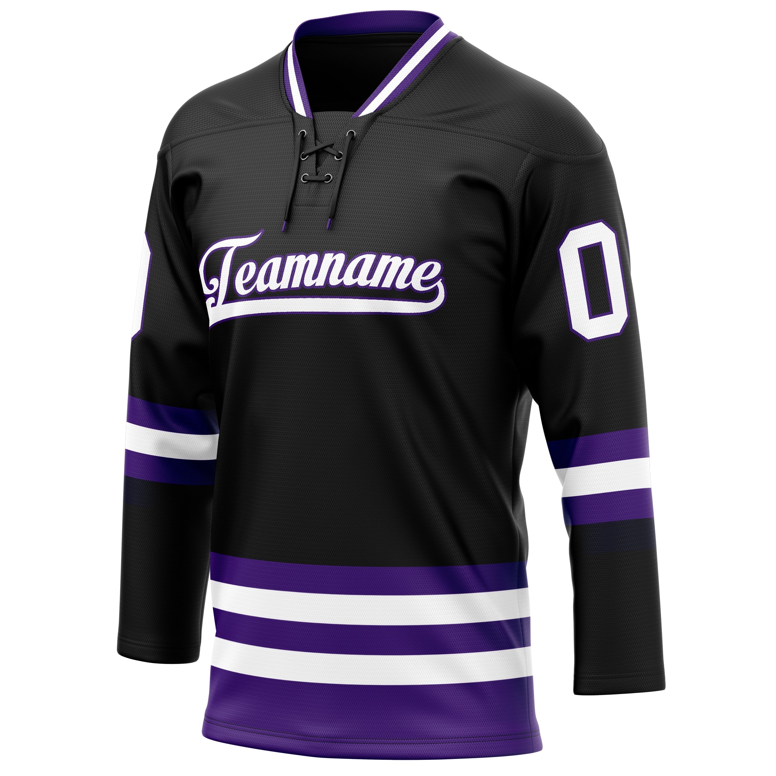 Custom Black Purple Solid Colour Hockey Jersey