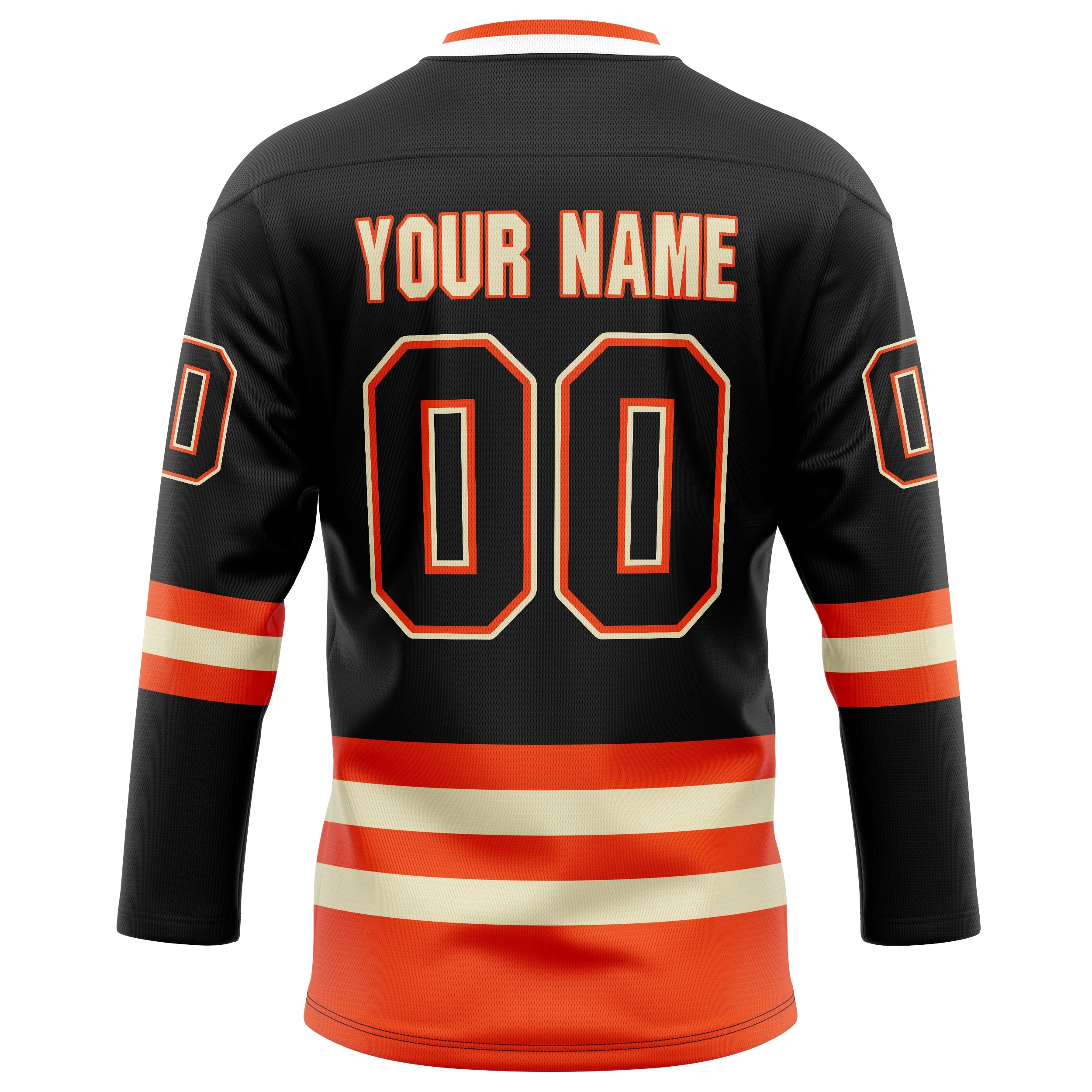 Custom Black Orange Solid Colour Hockey Jersey