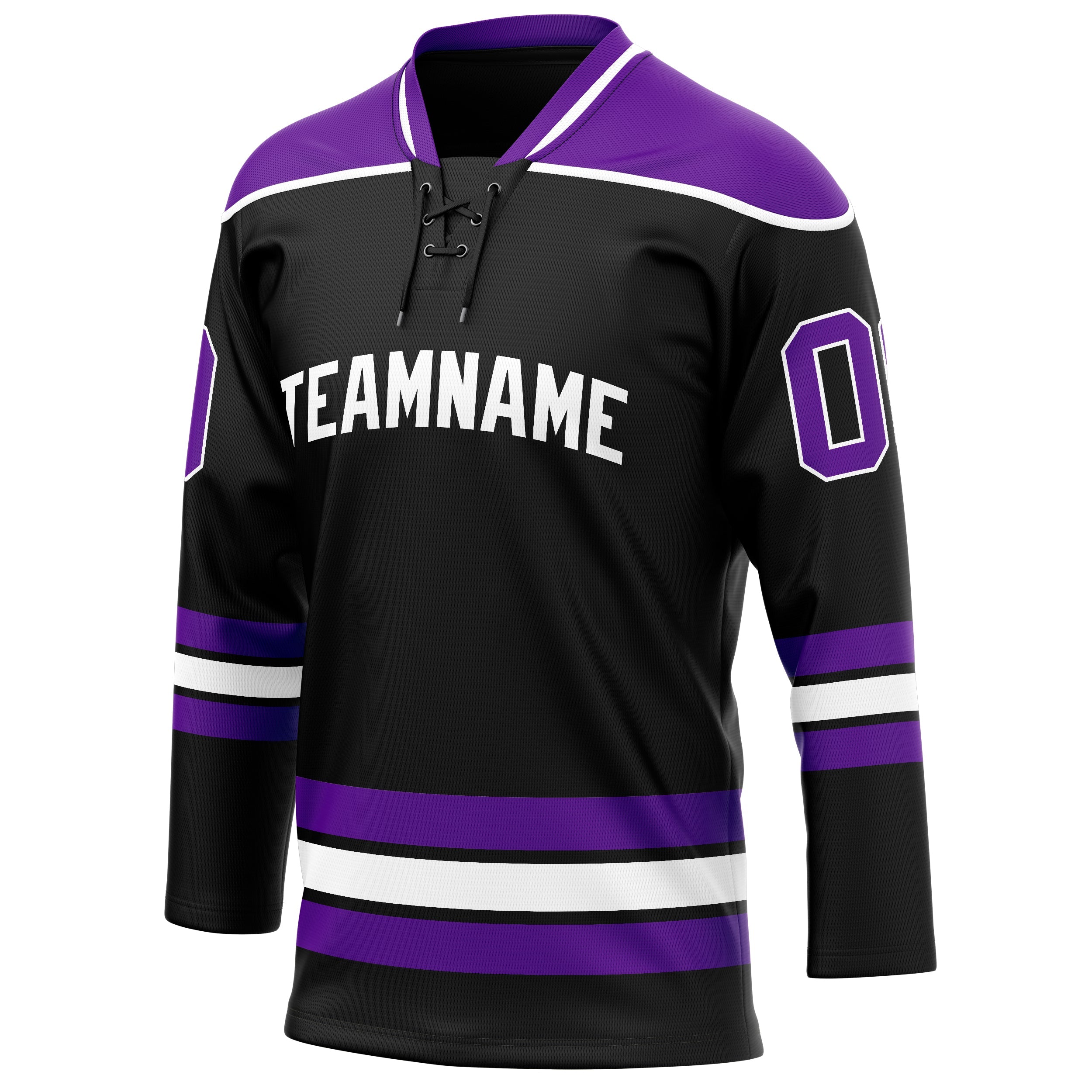 Custom Black Purple Solid Colour Hockey Jersey