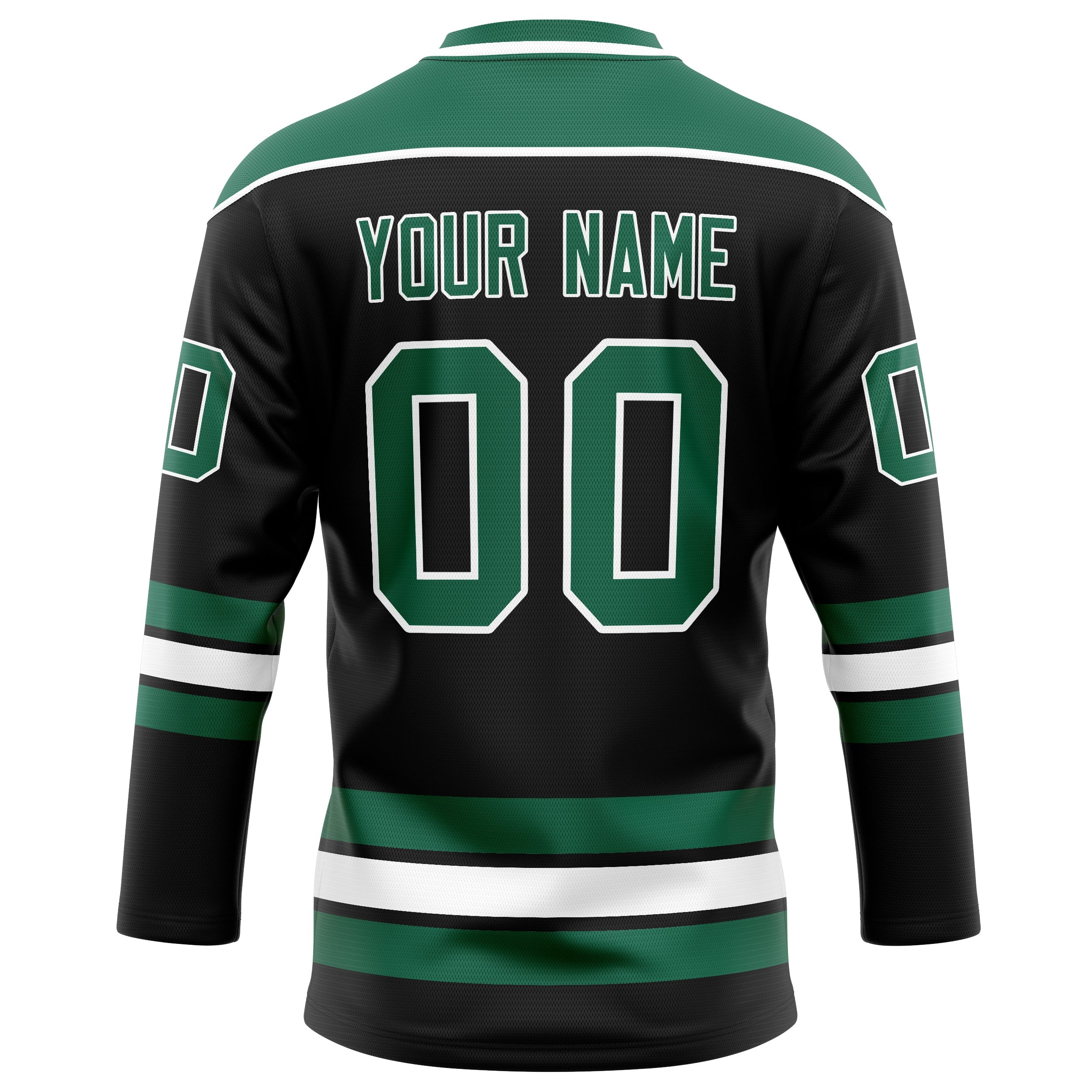 Custom Black Kelly Green Solid Colour Hockey Jersey