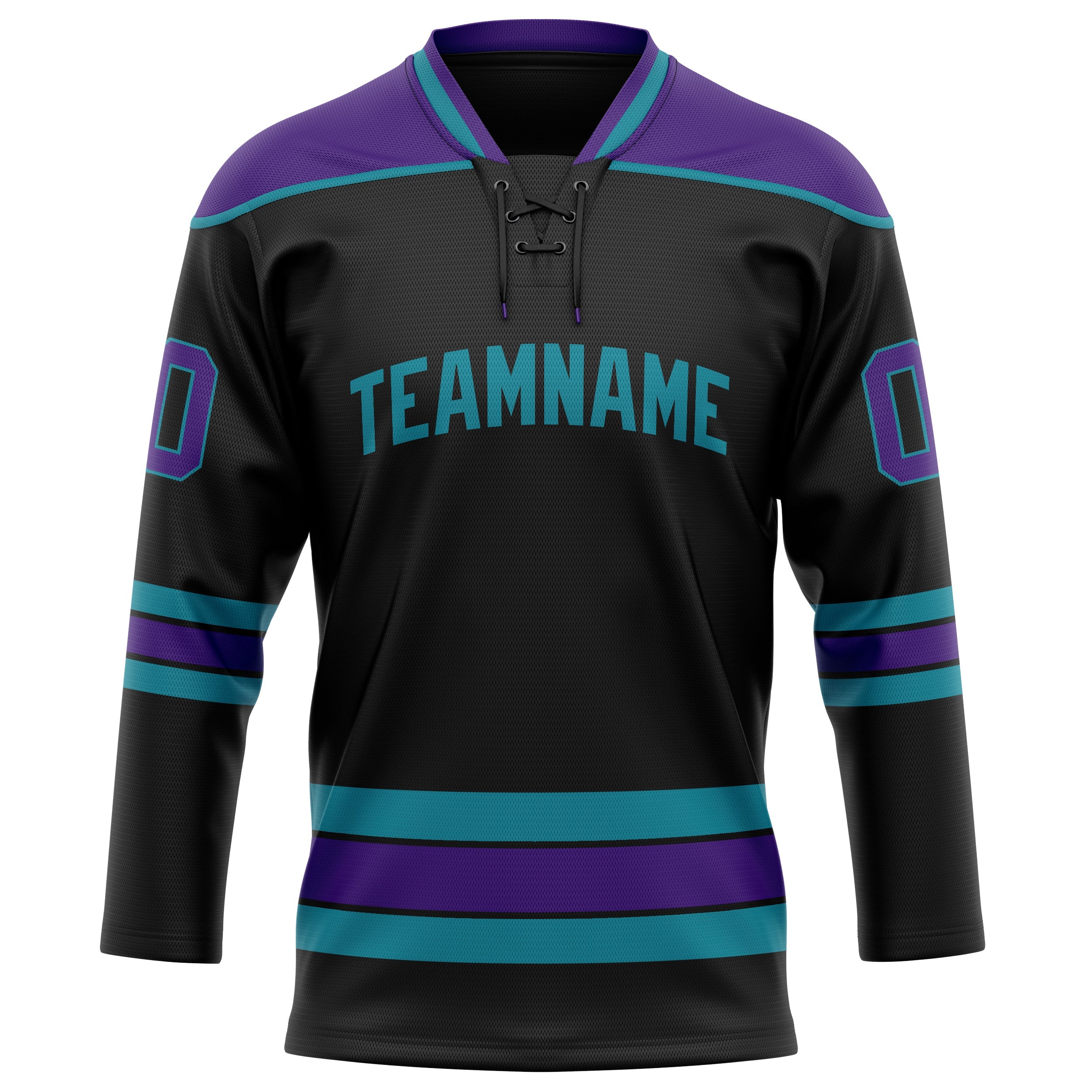 Custom Black Purple Solid Colour Hockey Jersey