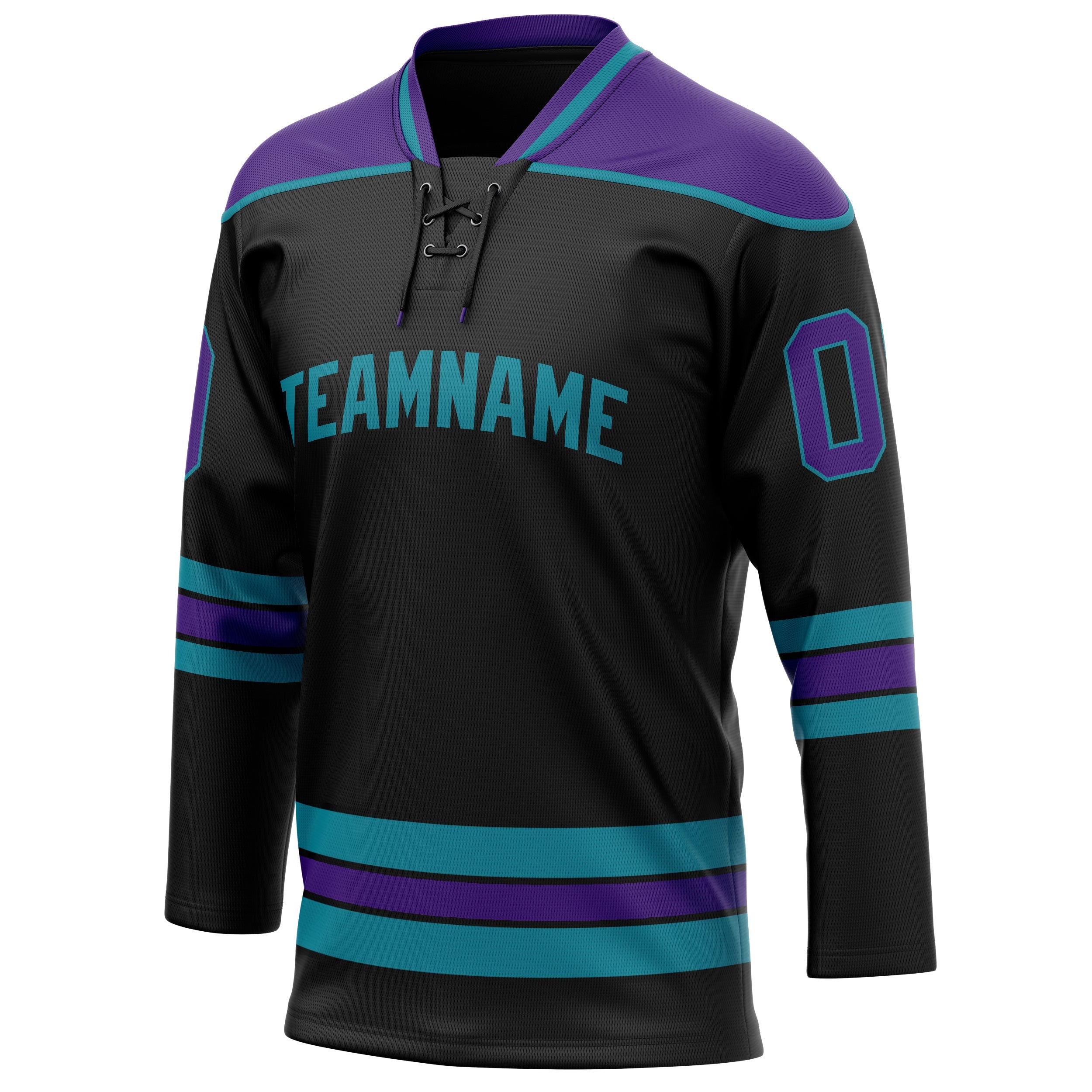 Custom Black Purple Solid Colour Hockey Jersey