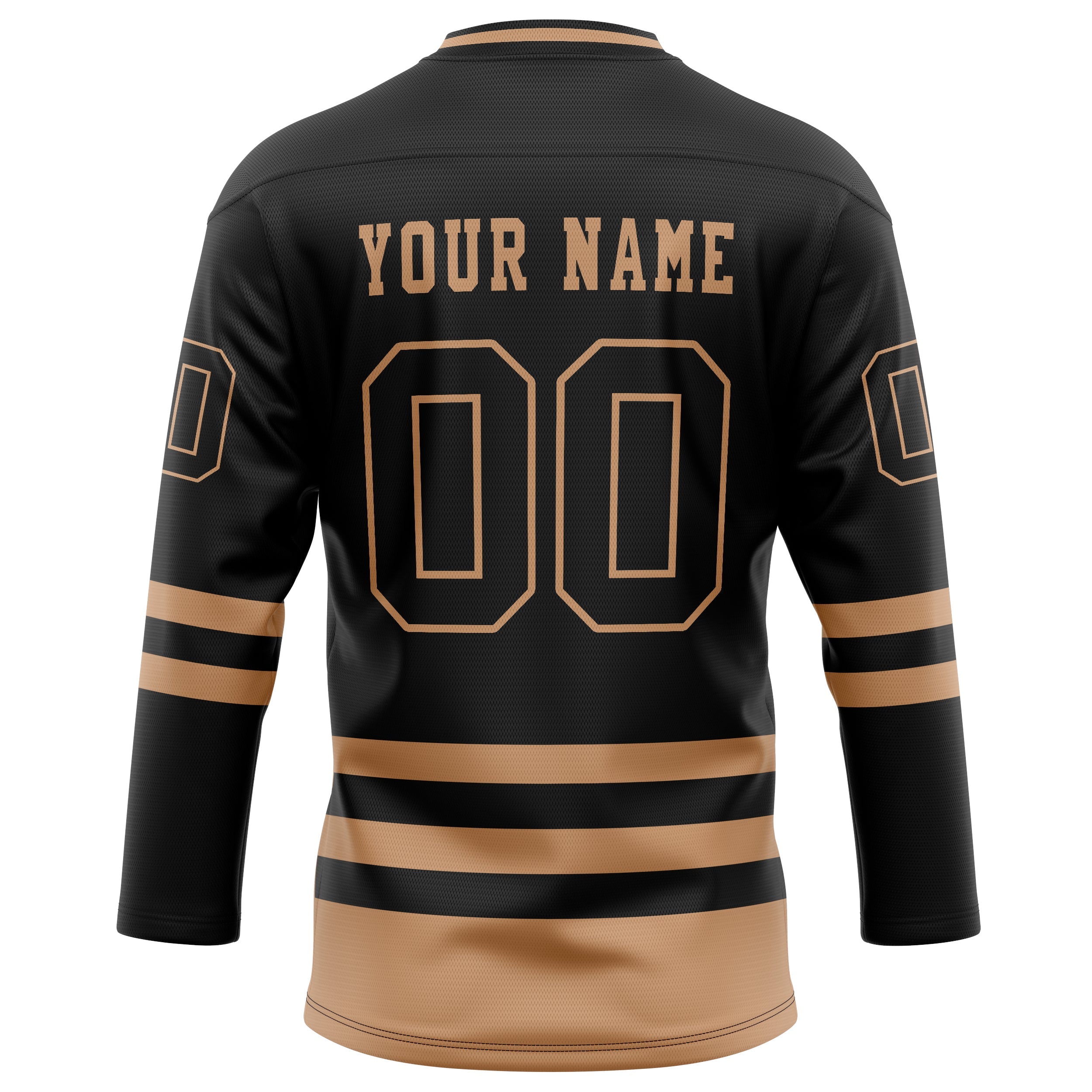 Custom Black Old Gold Solid Colour Hockey Jersey