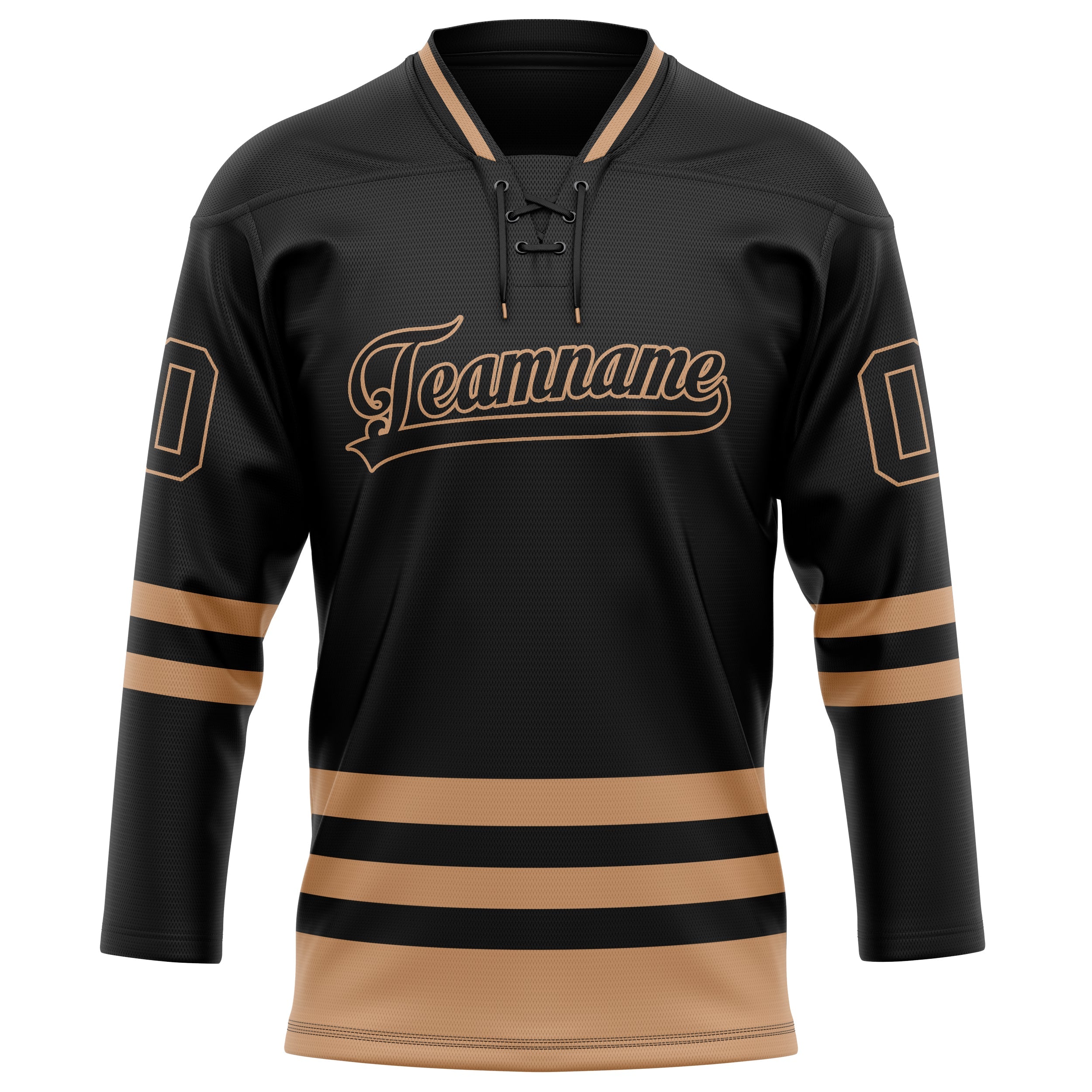 Custom Black Old Gold Solid Colour Hockey Jersey