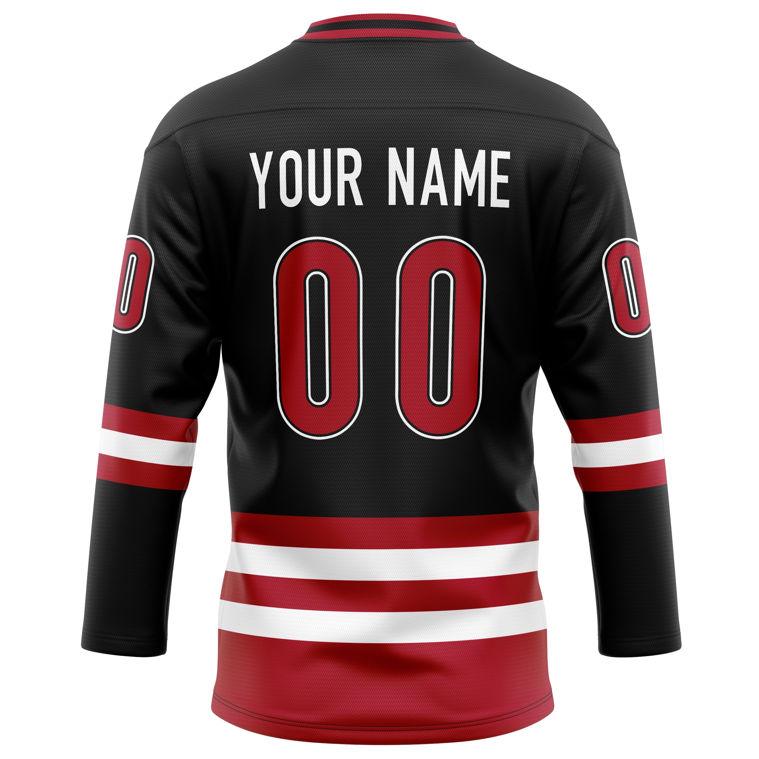 Custom Black Red Solid Colour Hockey Jersey