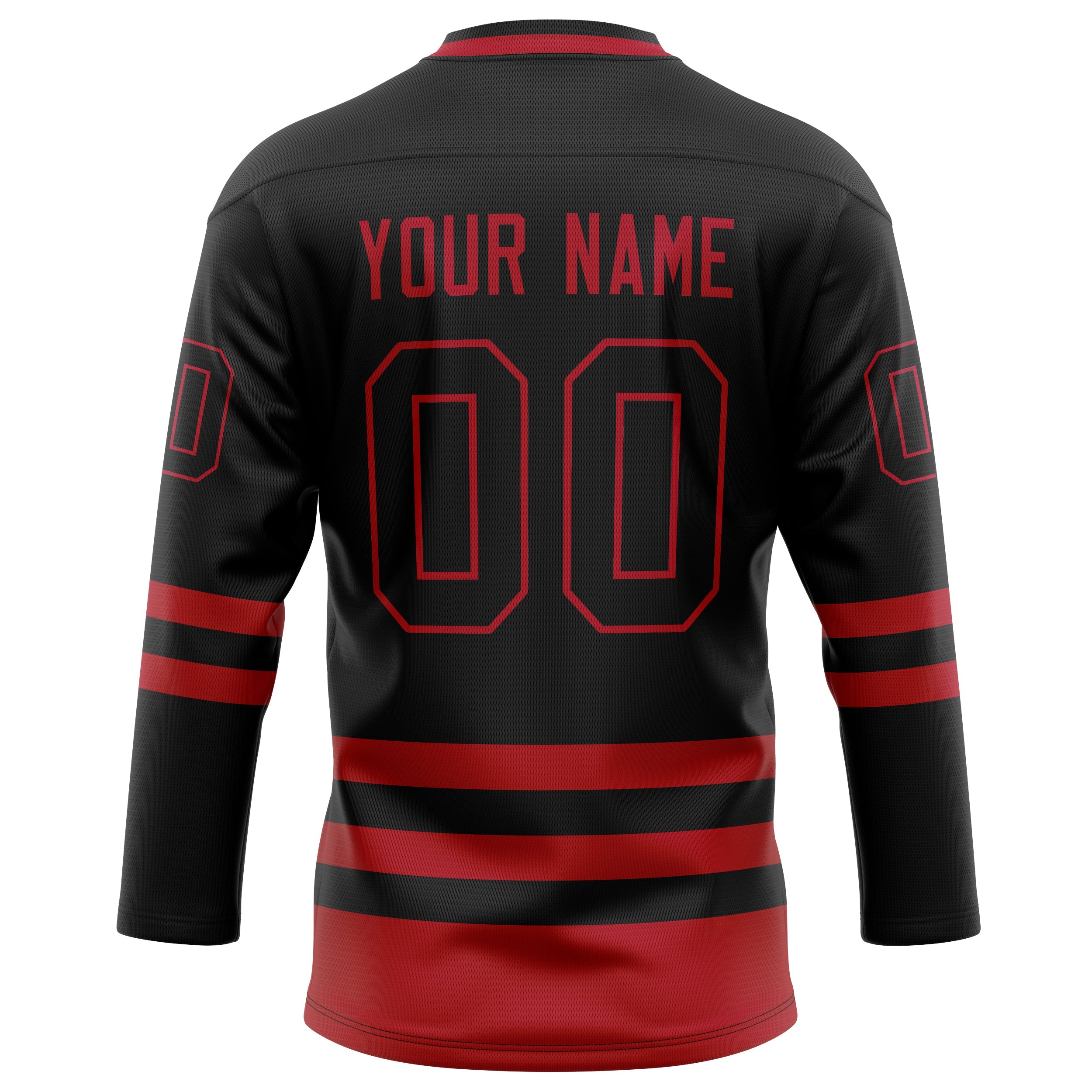 Custom Black Crimson Solid Colour Hockey Jersey