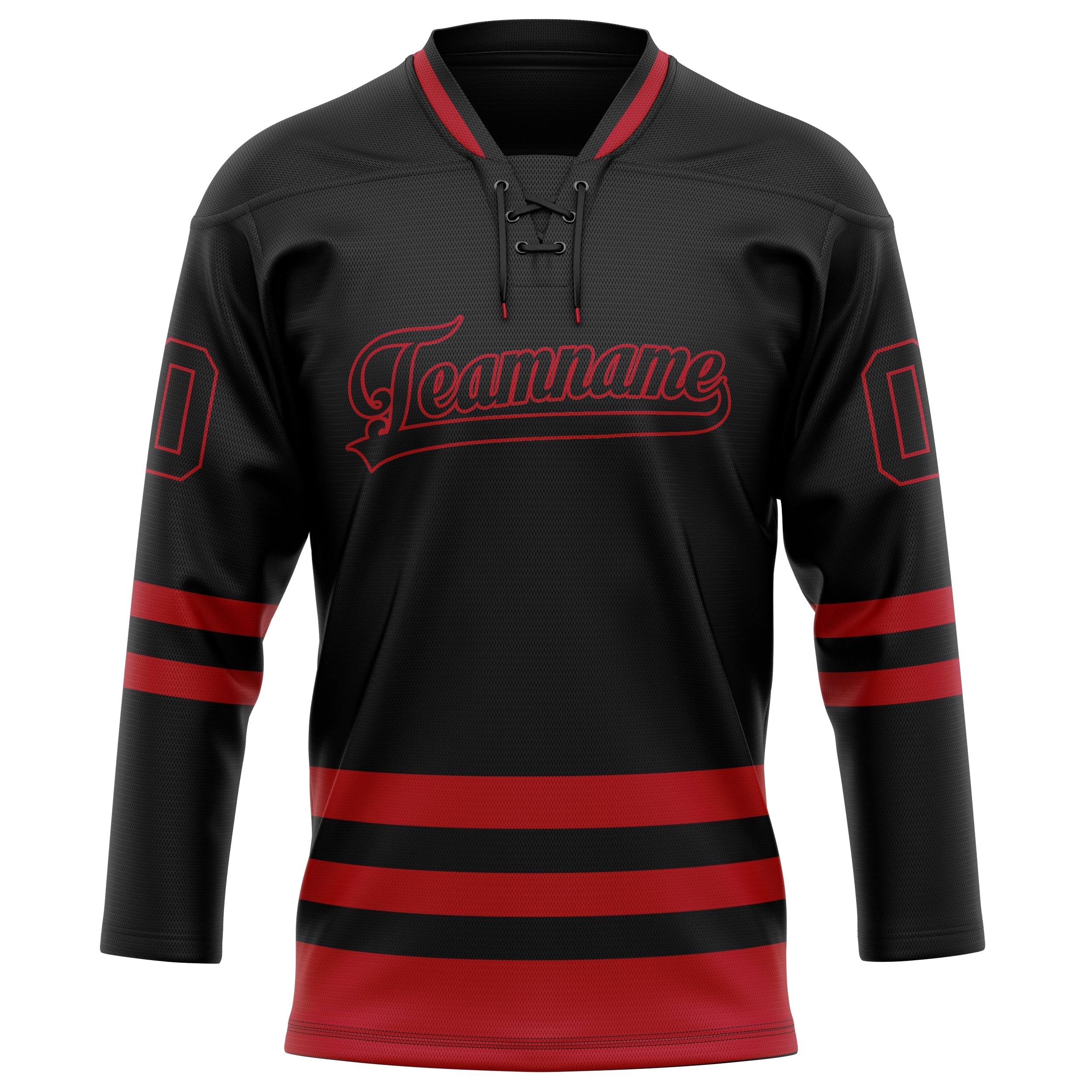 Custom Black Crimson Solid Colour Hockey Jersey