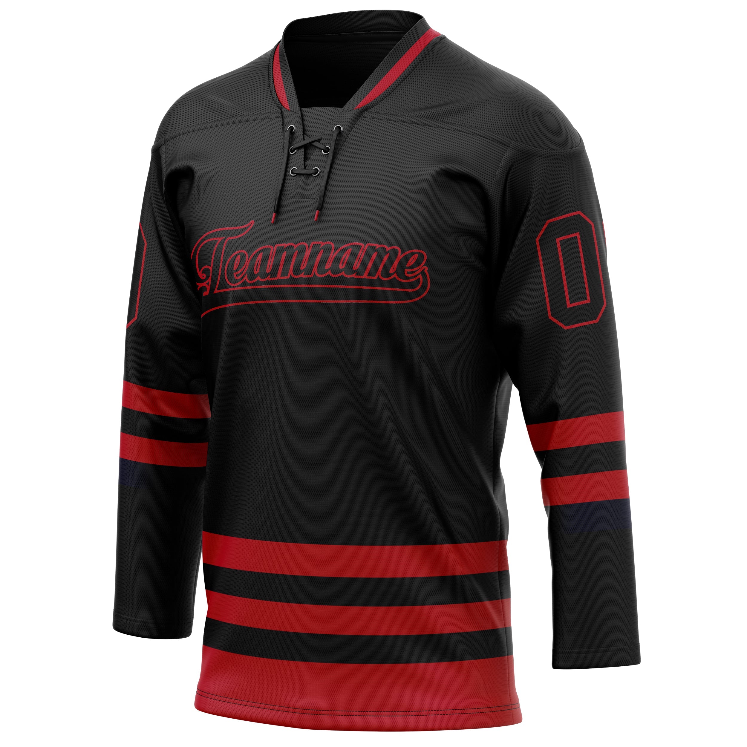 Custom Black Crimson Solid Colour Hockey Jersey