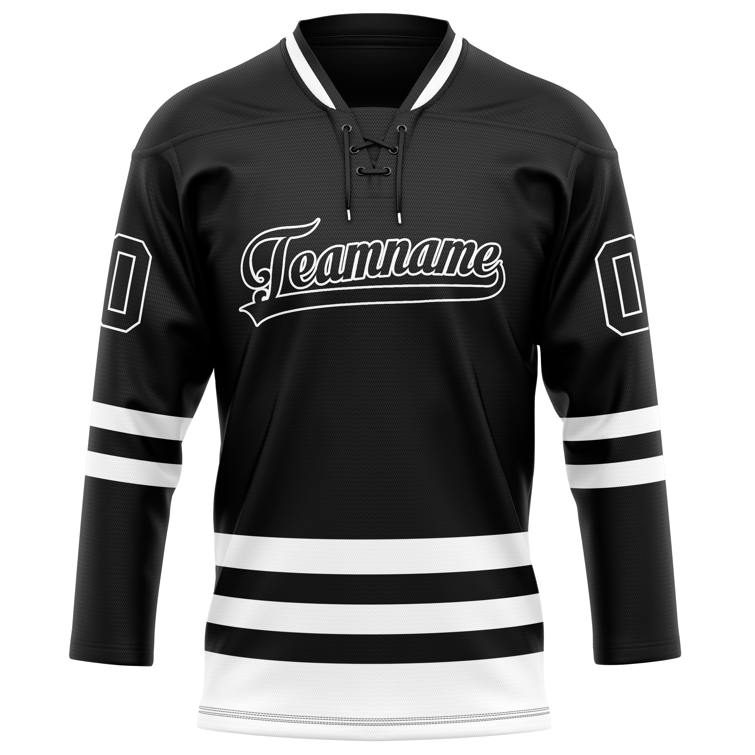 Custom Black White Solid Colour Hockey Jersey
