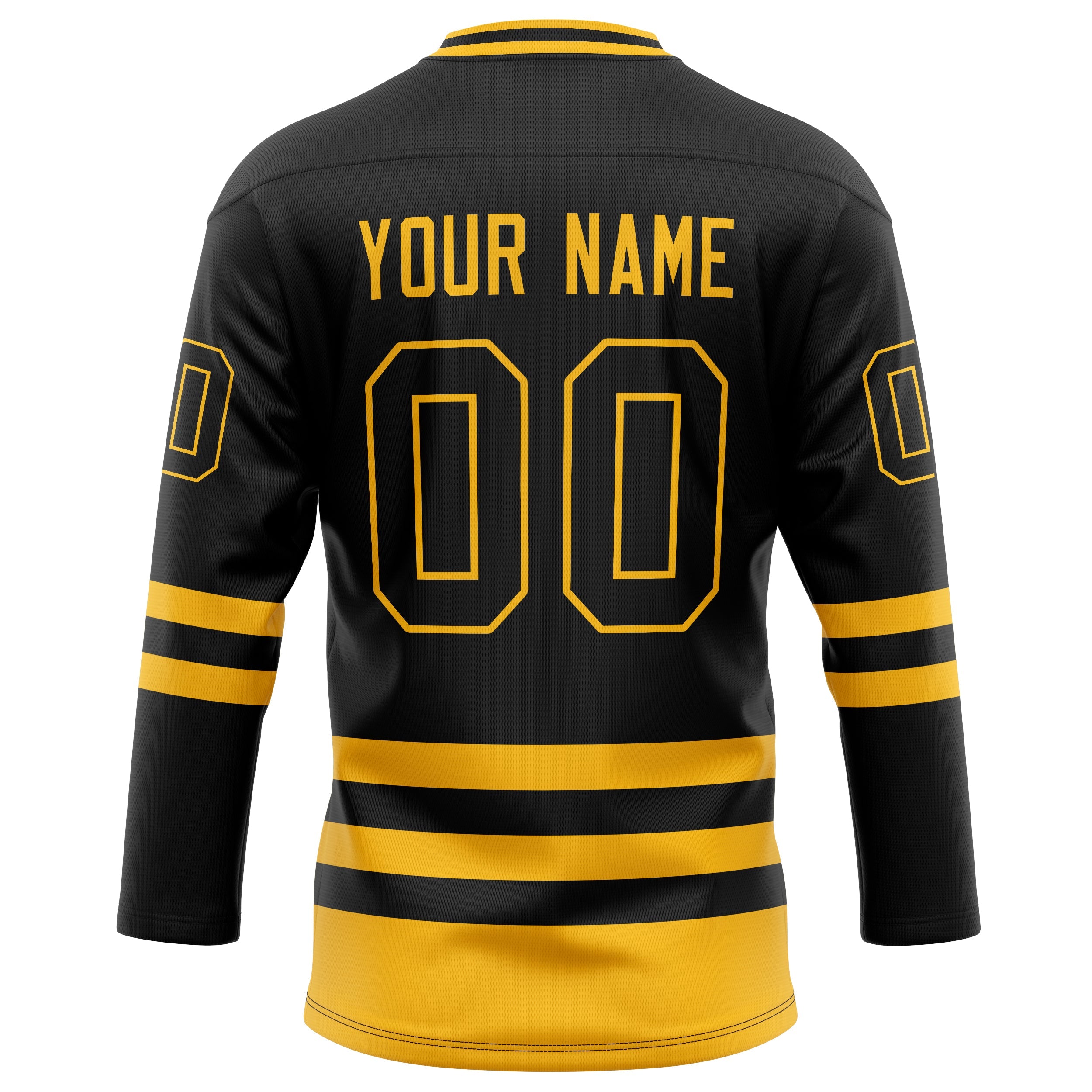 Custom Black Gold Solid Colour Hockey Jersey