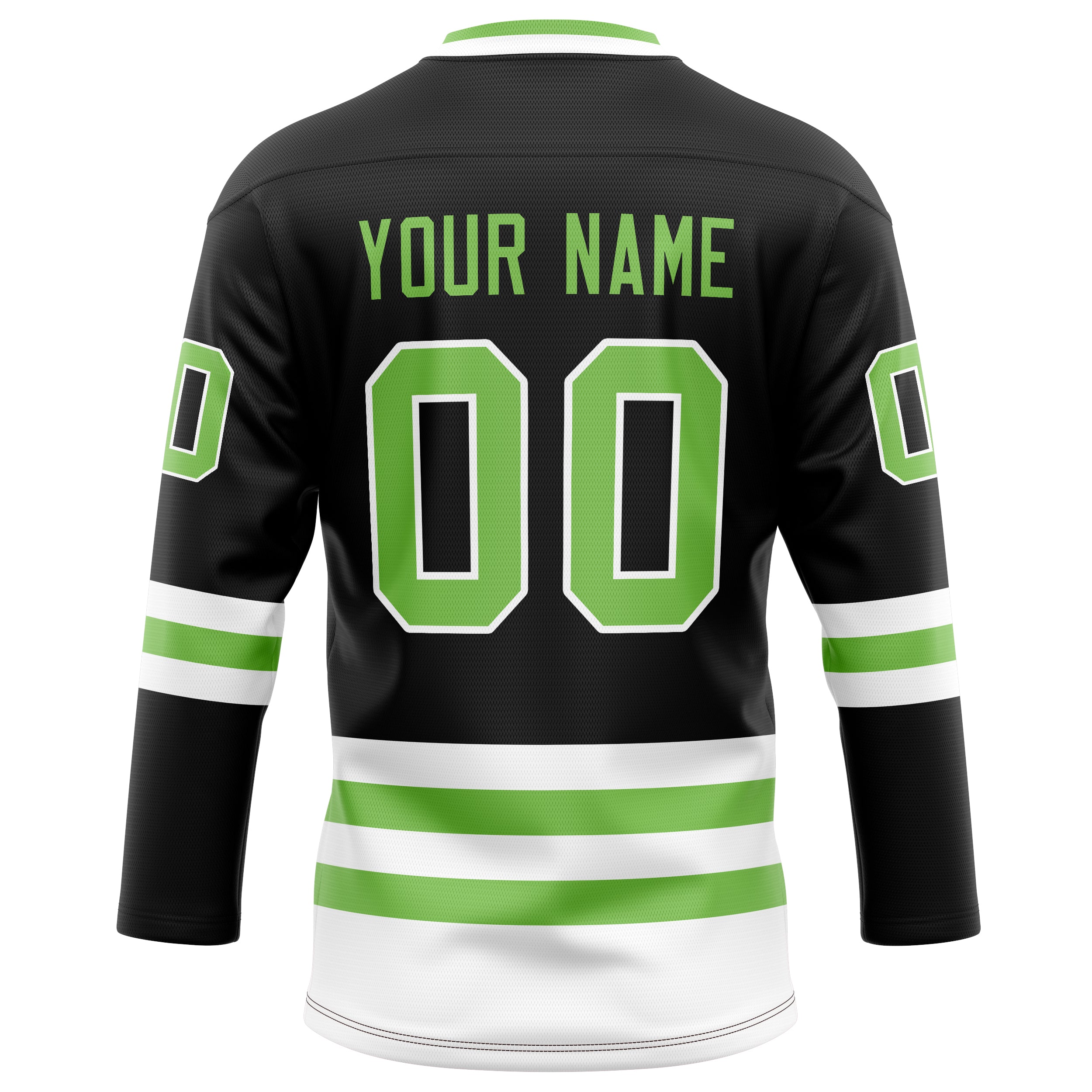 Custom Black Neon Green Solid Colour Hockey Jersey