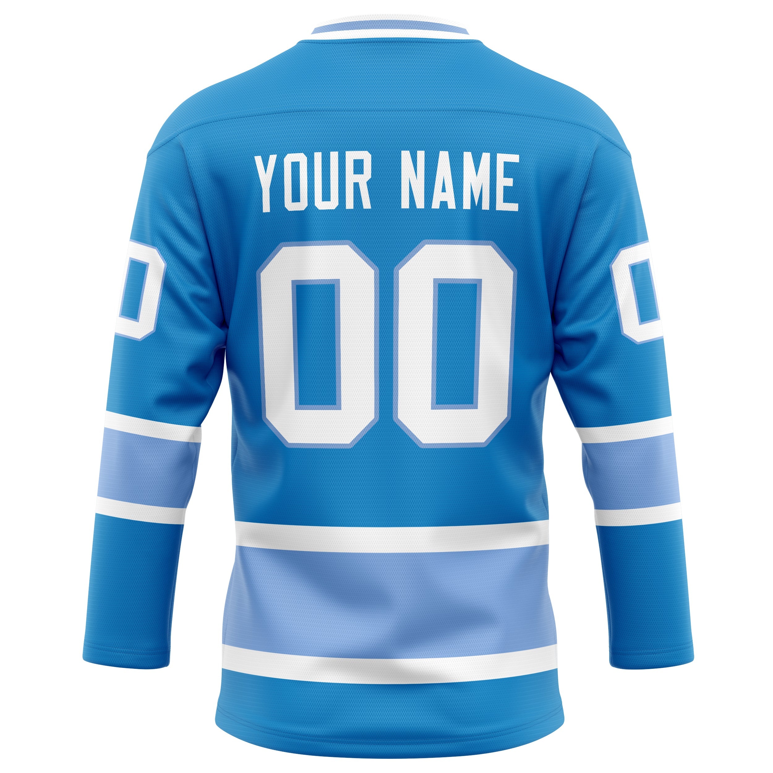 Custom Blue Light Blue Solid Colour Hockey Jersey