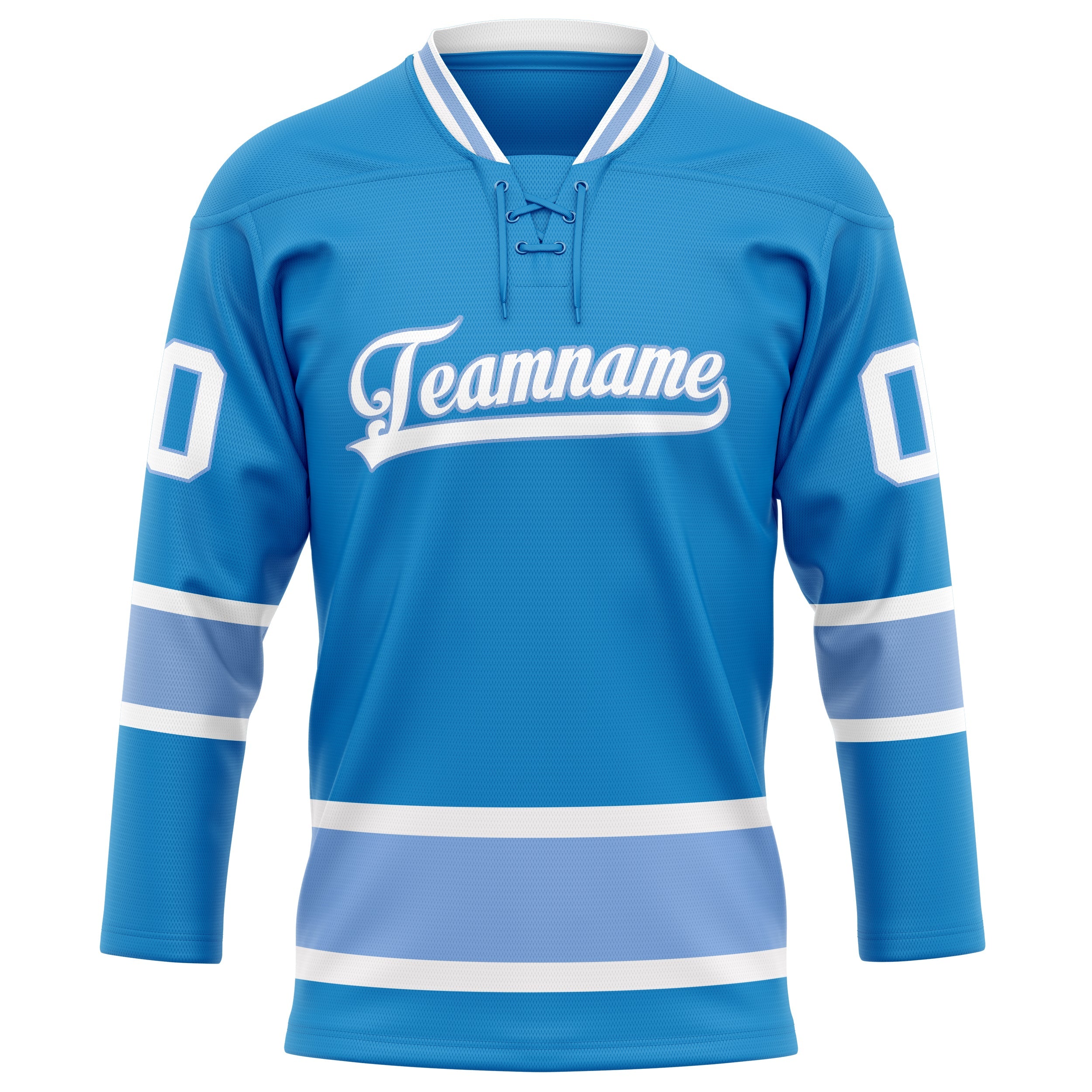 Custom Blue Light Blue Solid Colour Hockey Jersey