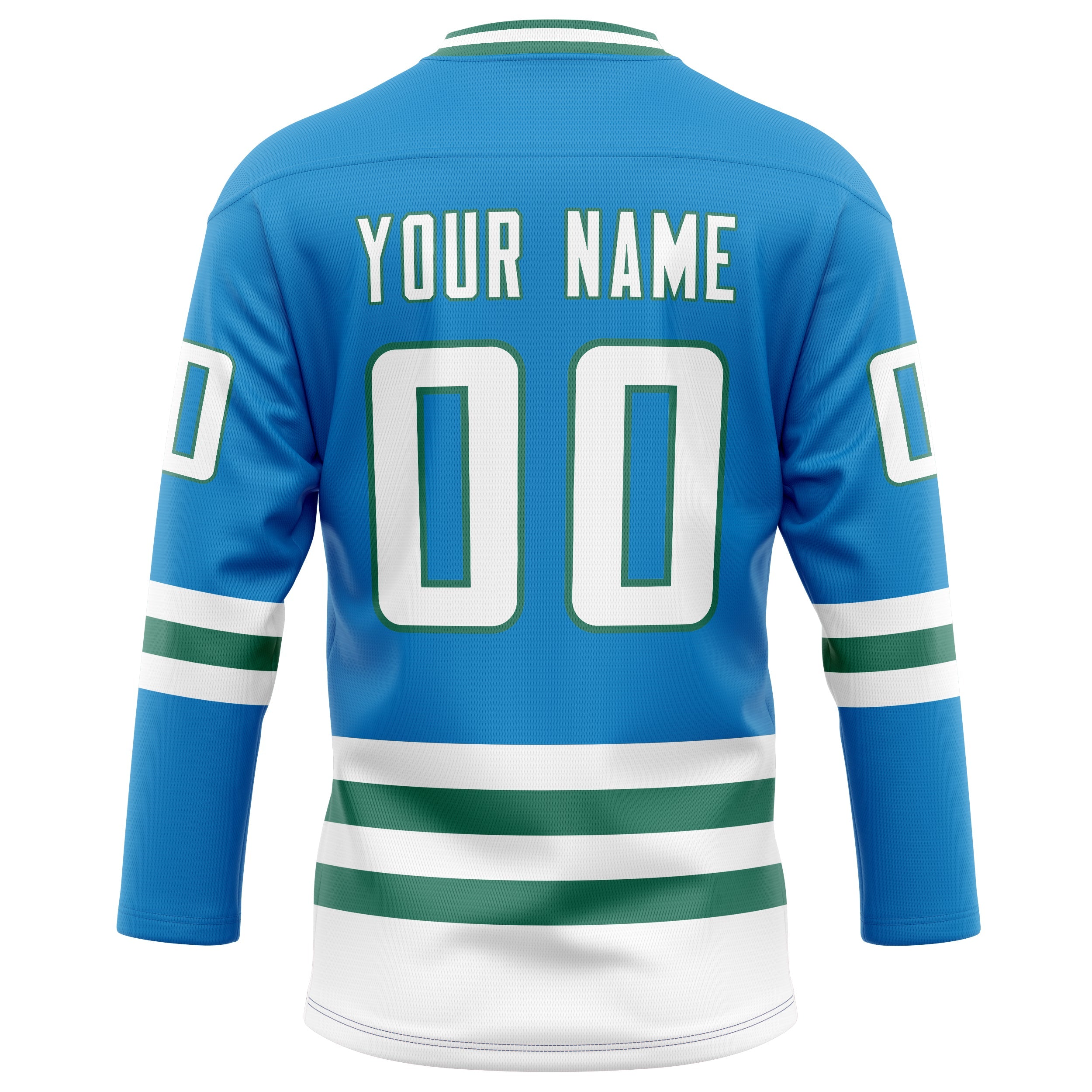 Custom Blue Kelly Green Solid Colour Hockey Jersey