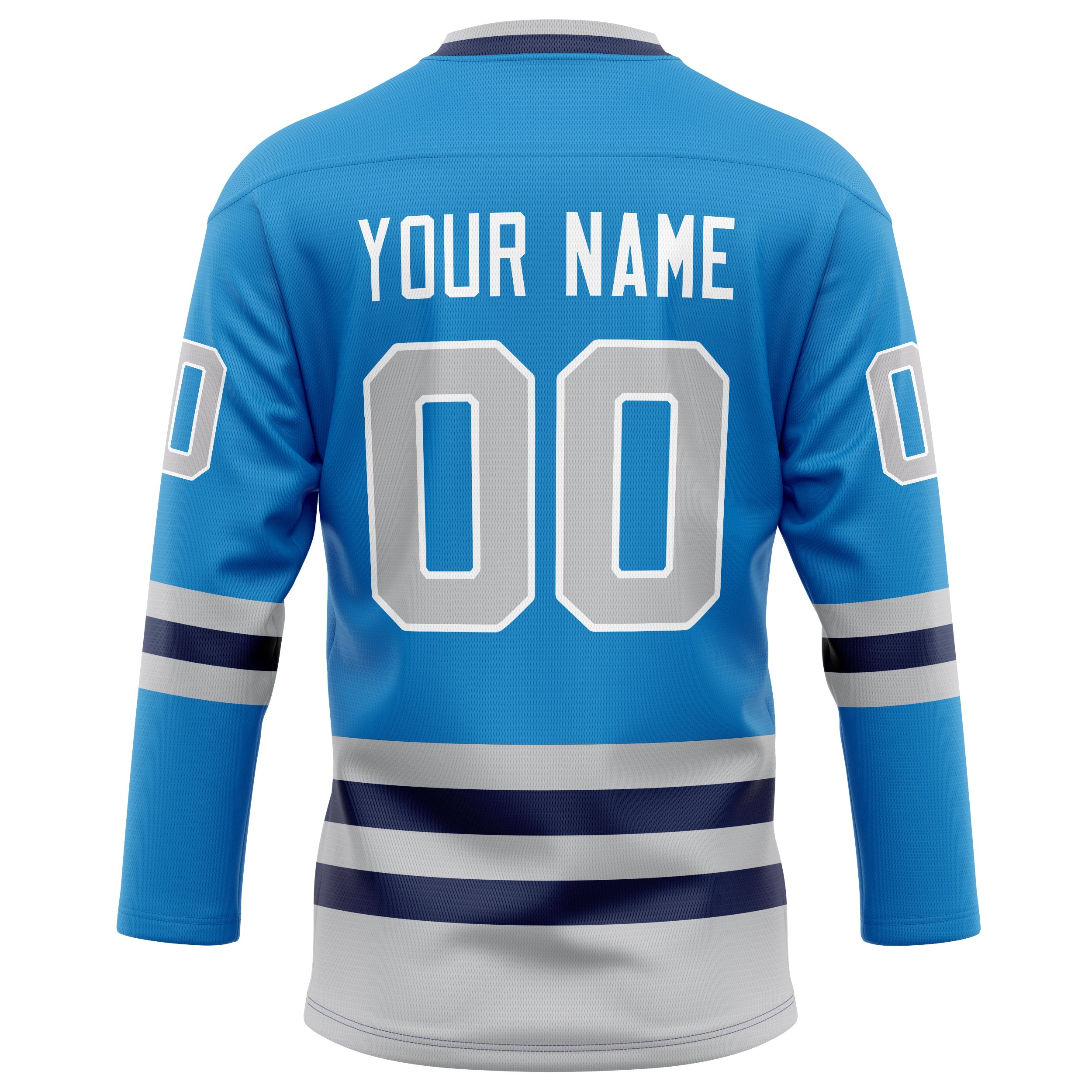 Custom Blue Gray Solid Colour Hockey Jersey