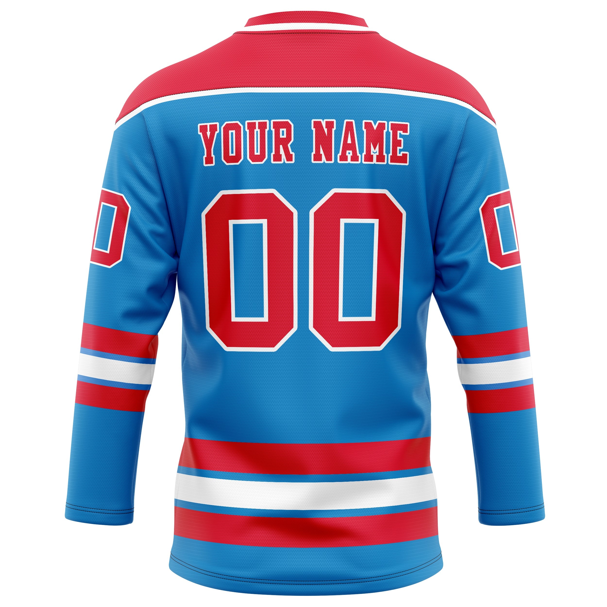 Custom Blue Red Solid Colour Hockey Jersey