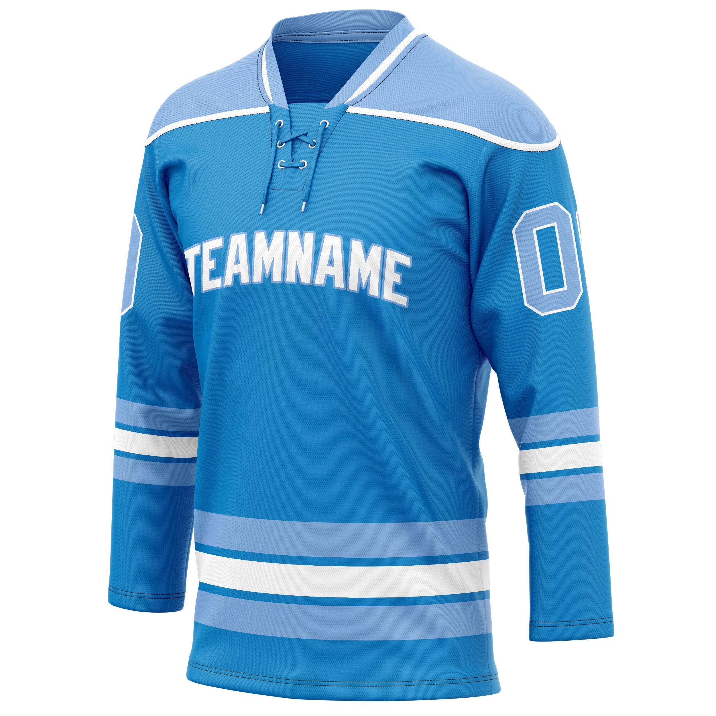 Custom Blue Light Blue Solid Colour Hockey Jersey