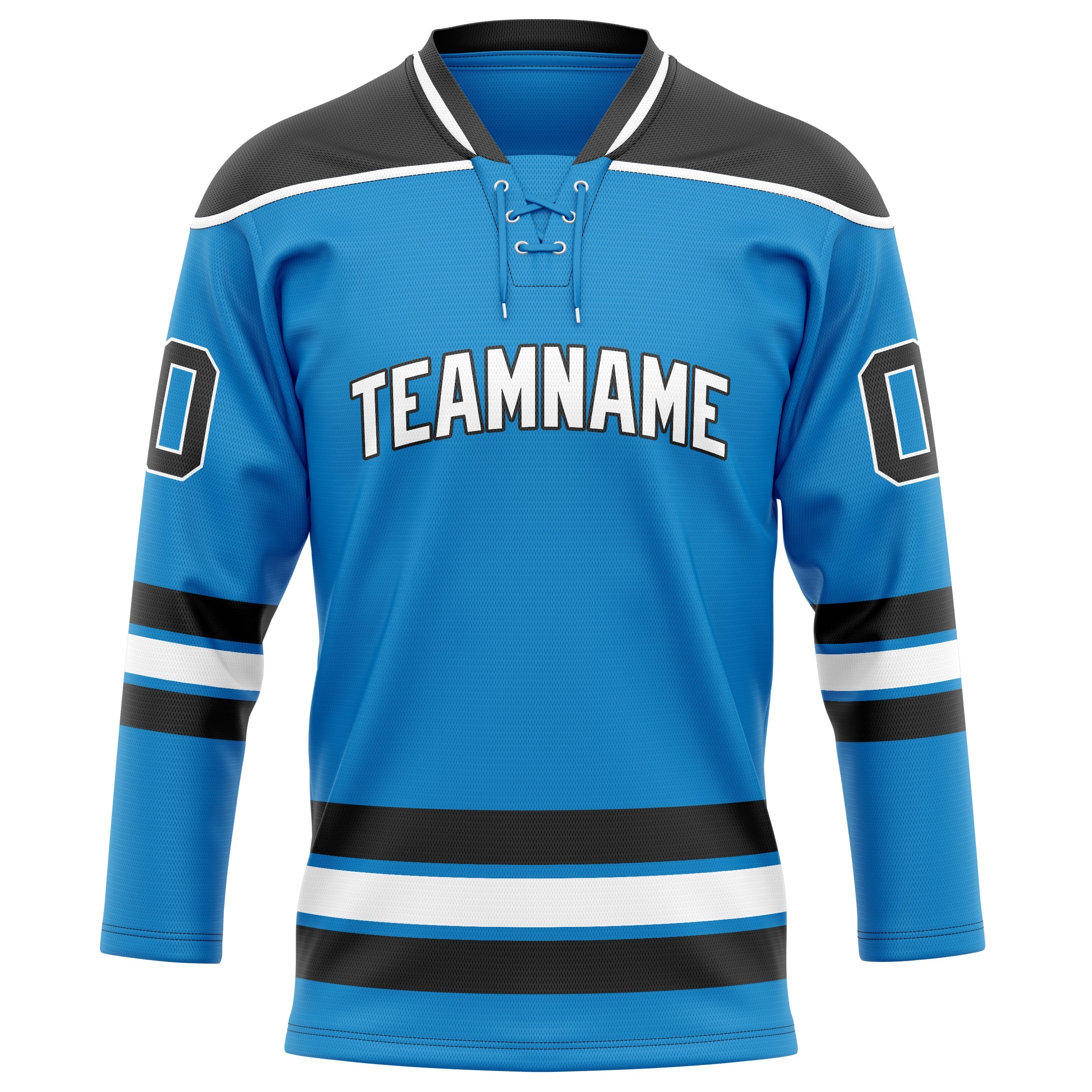 Custom Blue Black Solid Colour Hockey Jersey