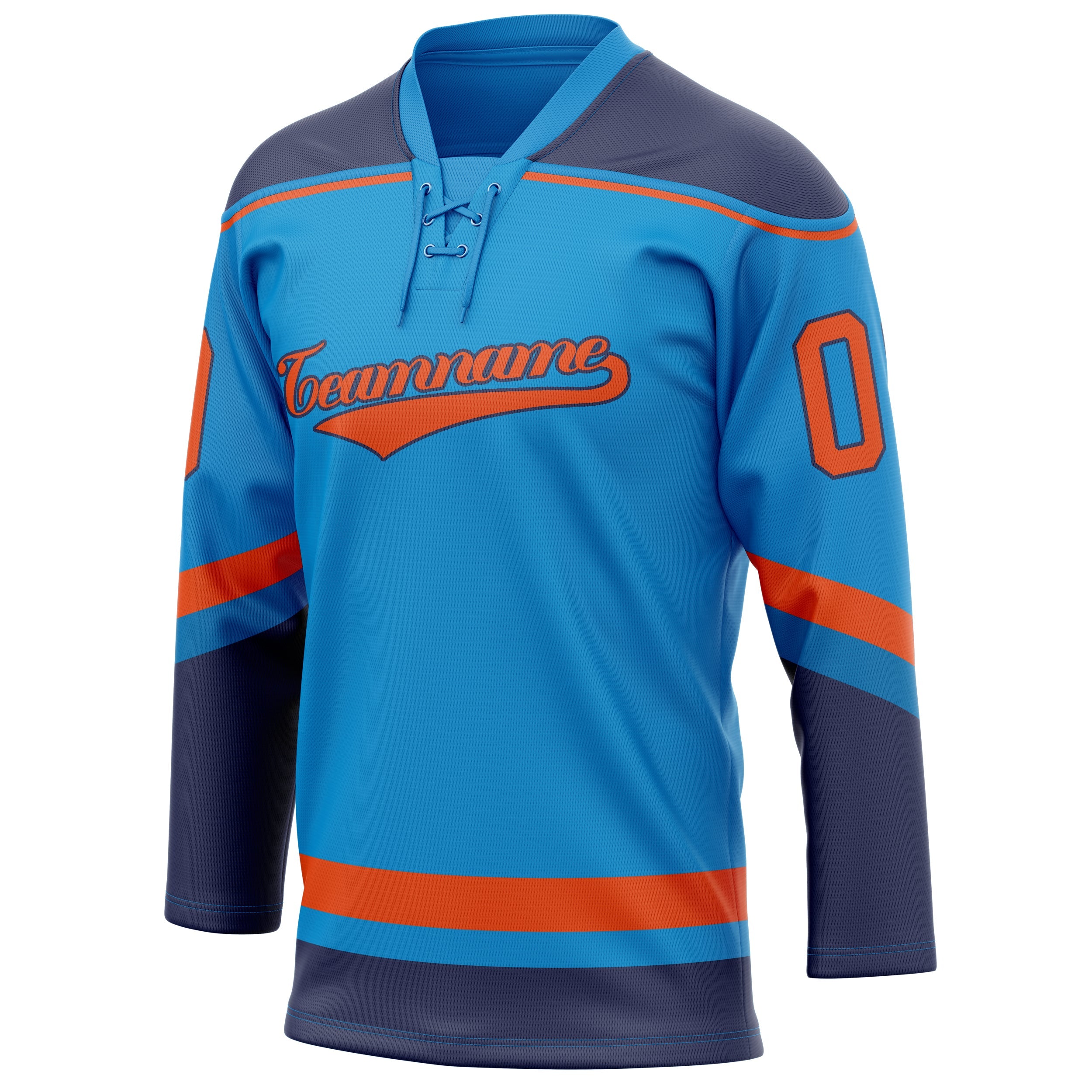 Custom Blue Red Solid Colour Hockey Jersey