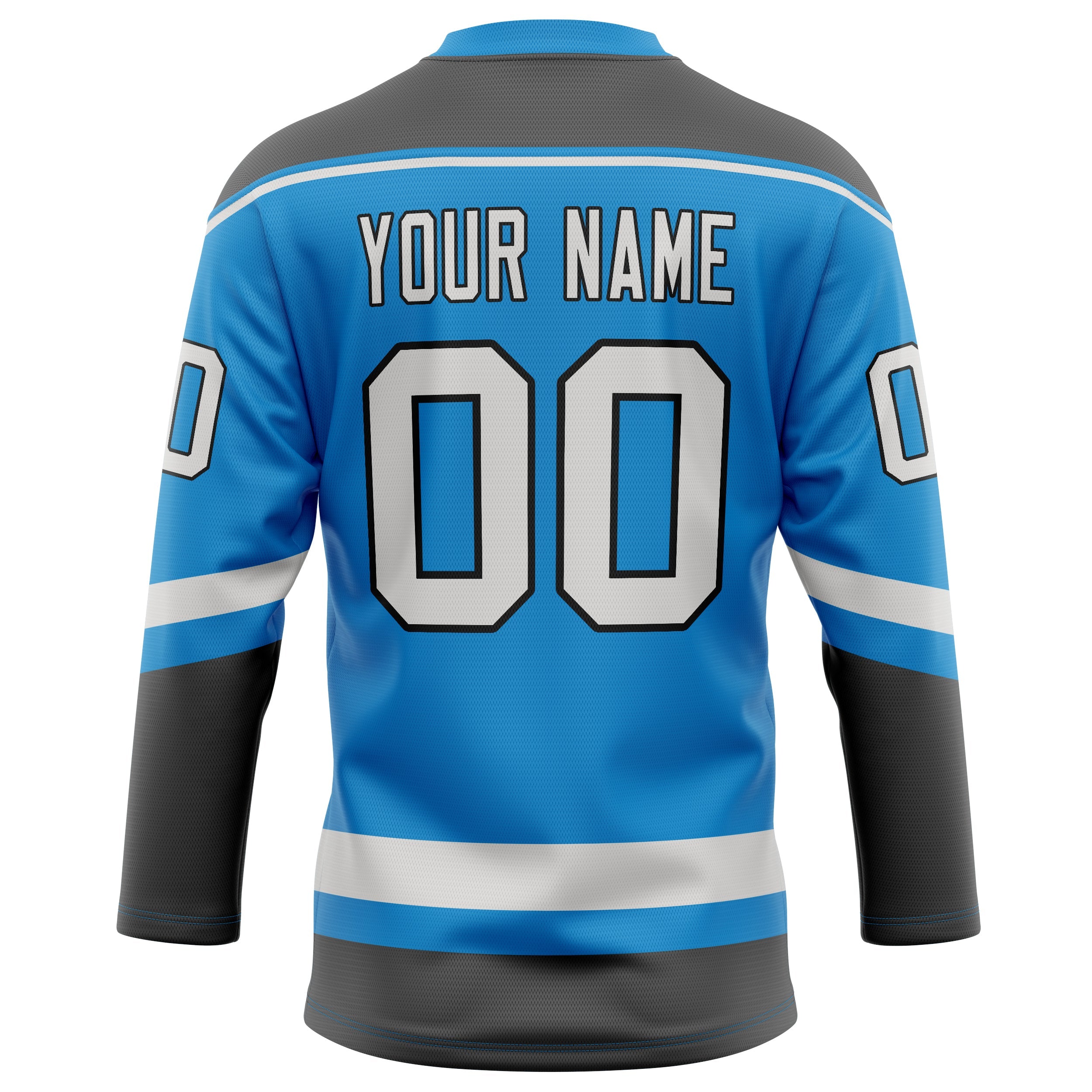 Custom Blue Gray Solid Colour Hockey Jersey
