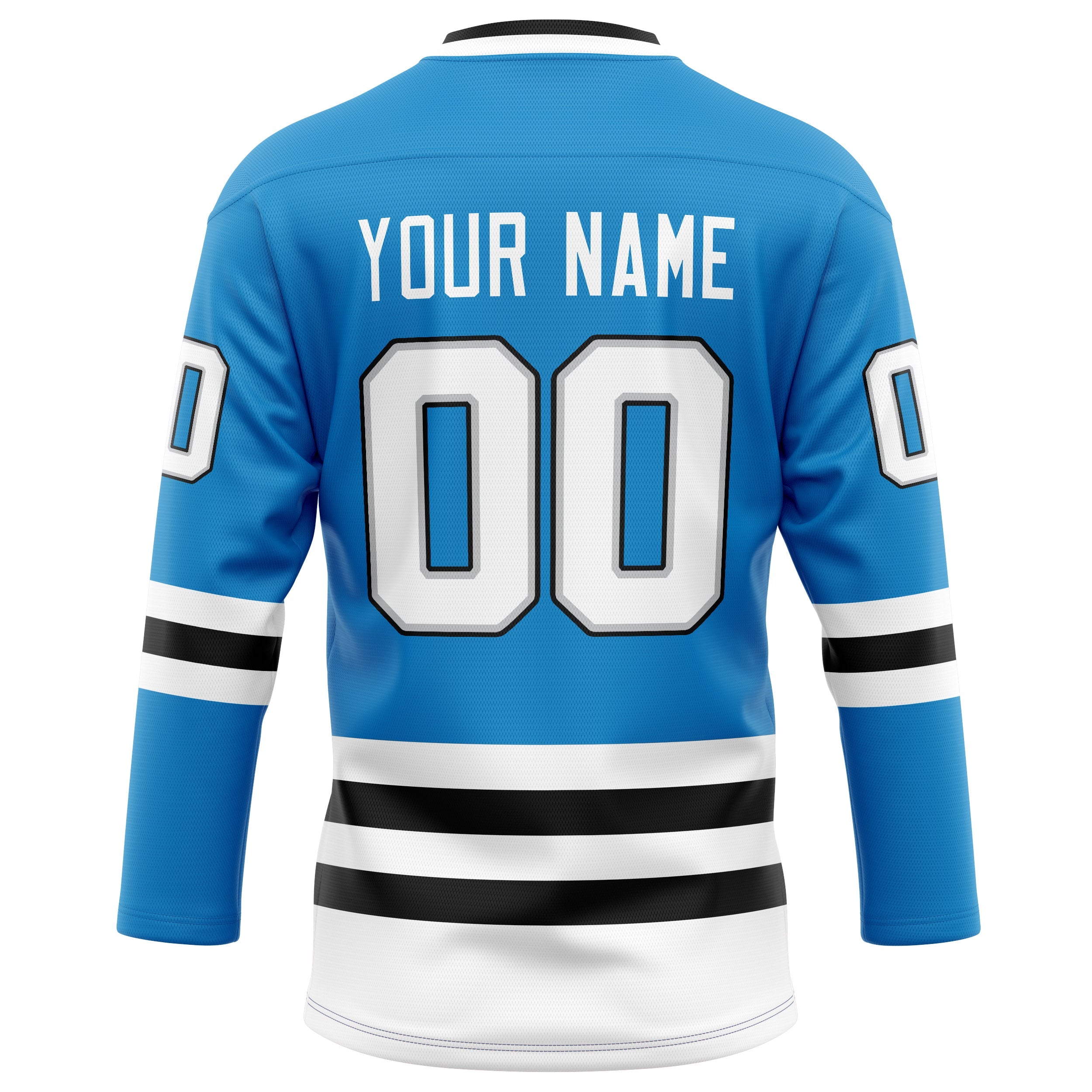 Custom Blue White Solid Colour Hockey Jersey