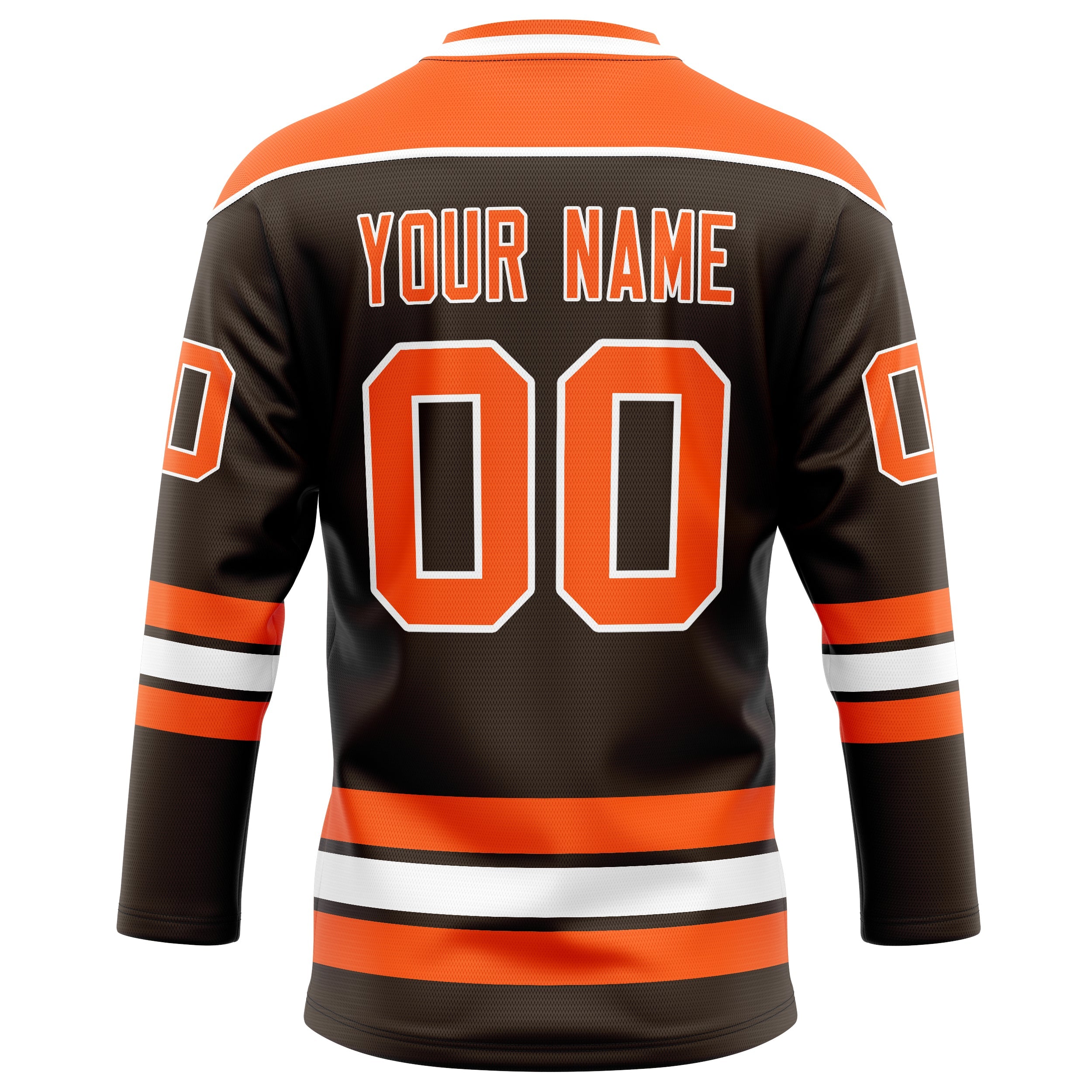 Custom Brown Orange Solid Colour Hockey Jersey